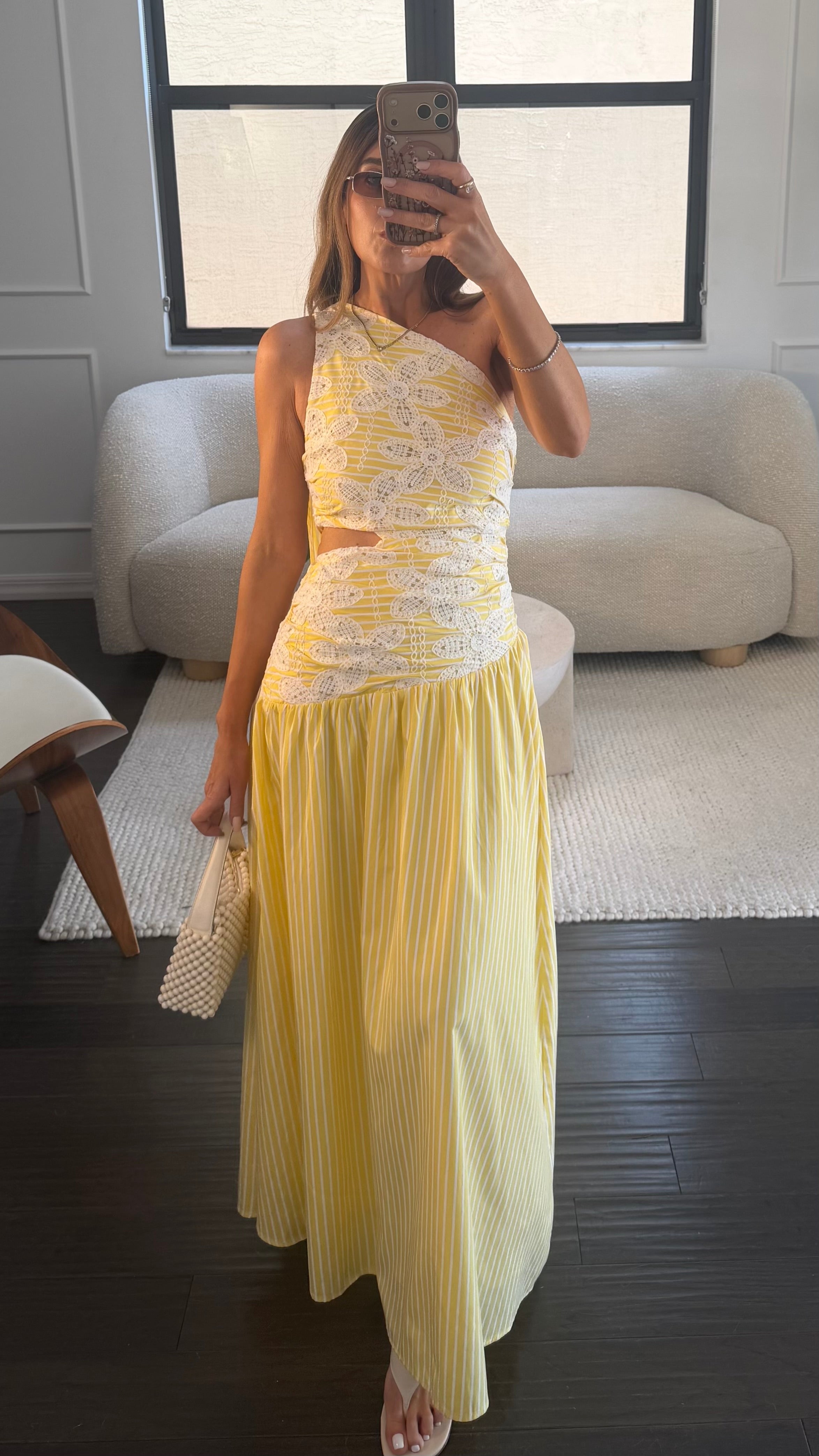 SUNSHINE STRIPE LACE DRESS