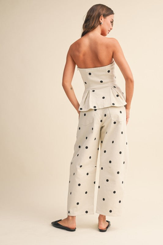 WHITE POLKA BARREL SET