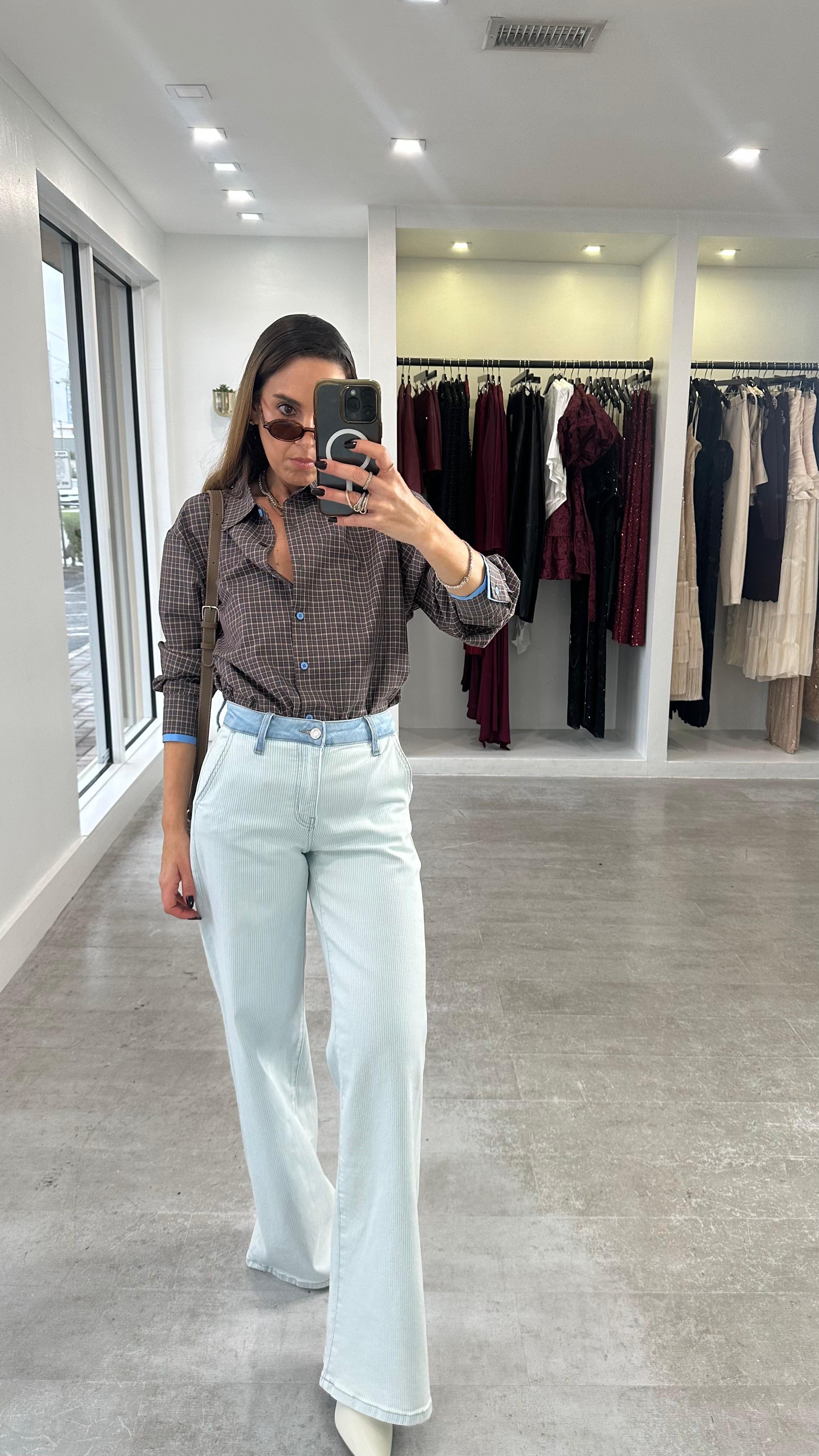 STRIPED CONTRAST DENIM