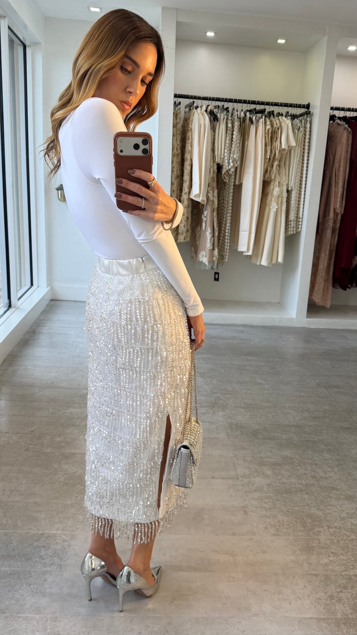 CRYSTAL FRINGE SKIRT