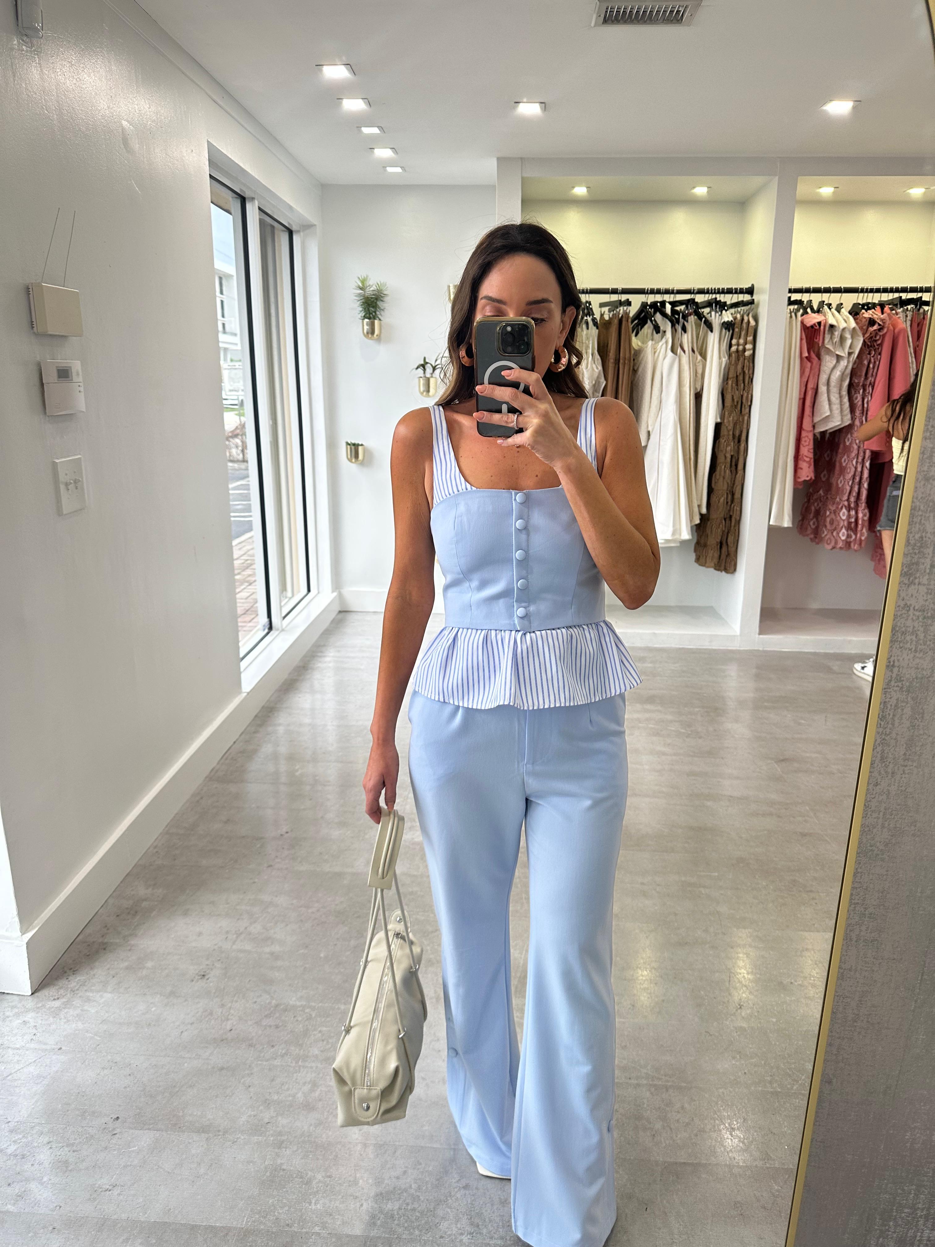 AZURE PEPLUM SET