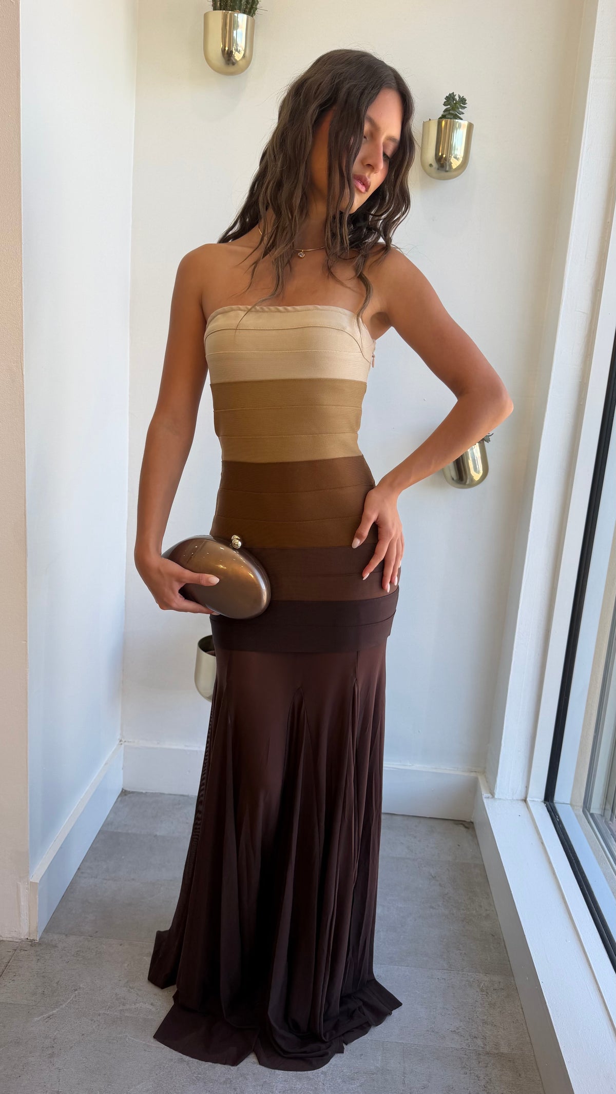 COFFE OMBRÉ DRESS