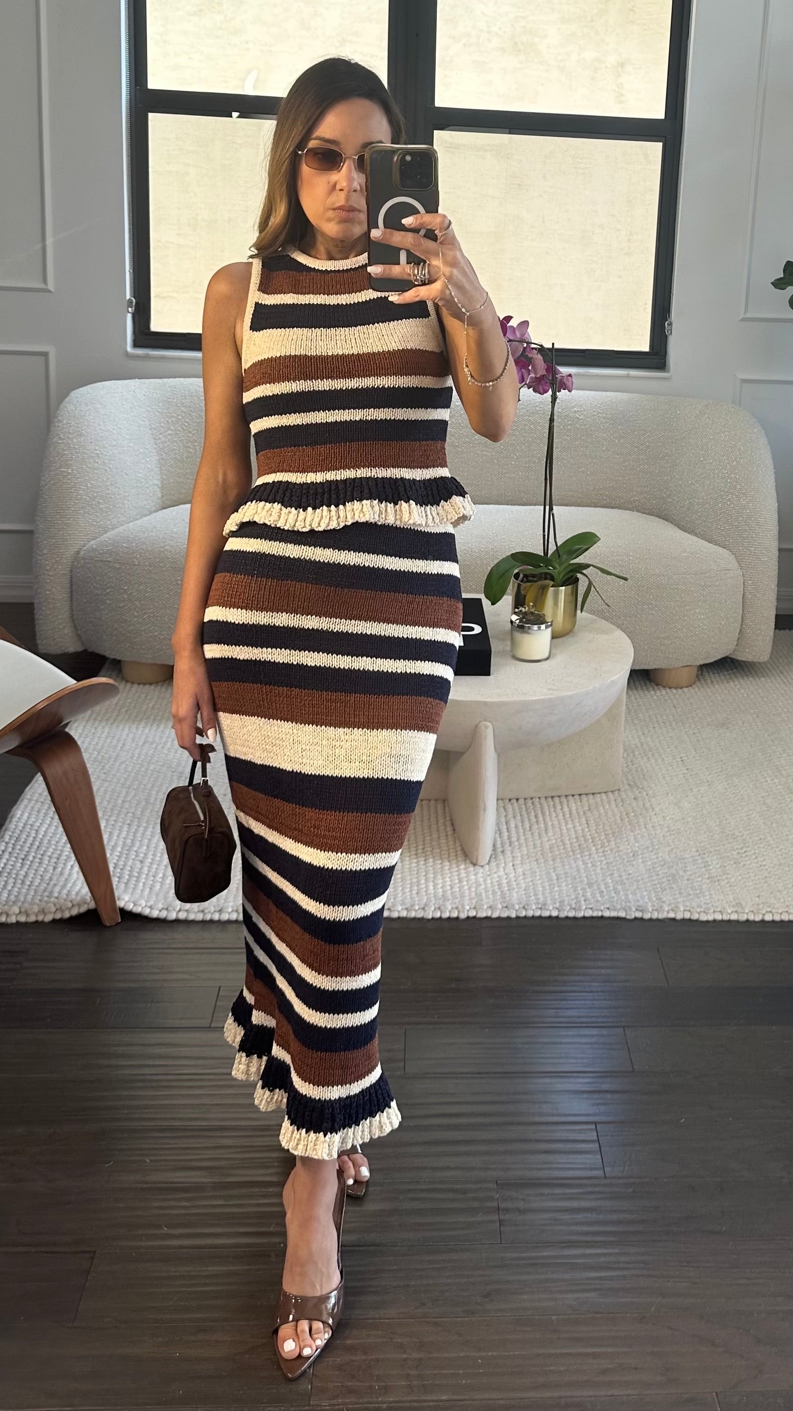 NEUTRAL CROCHET SKIRT SET