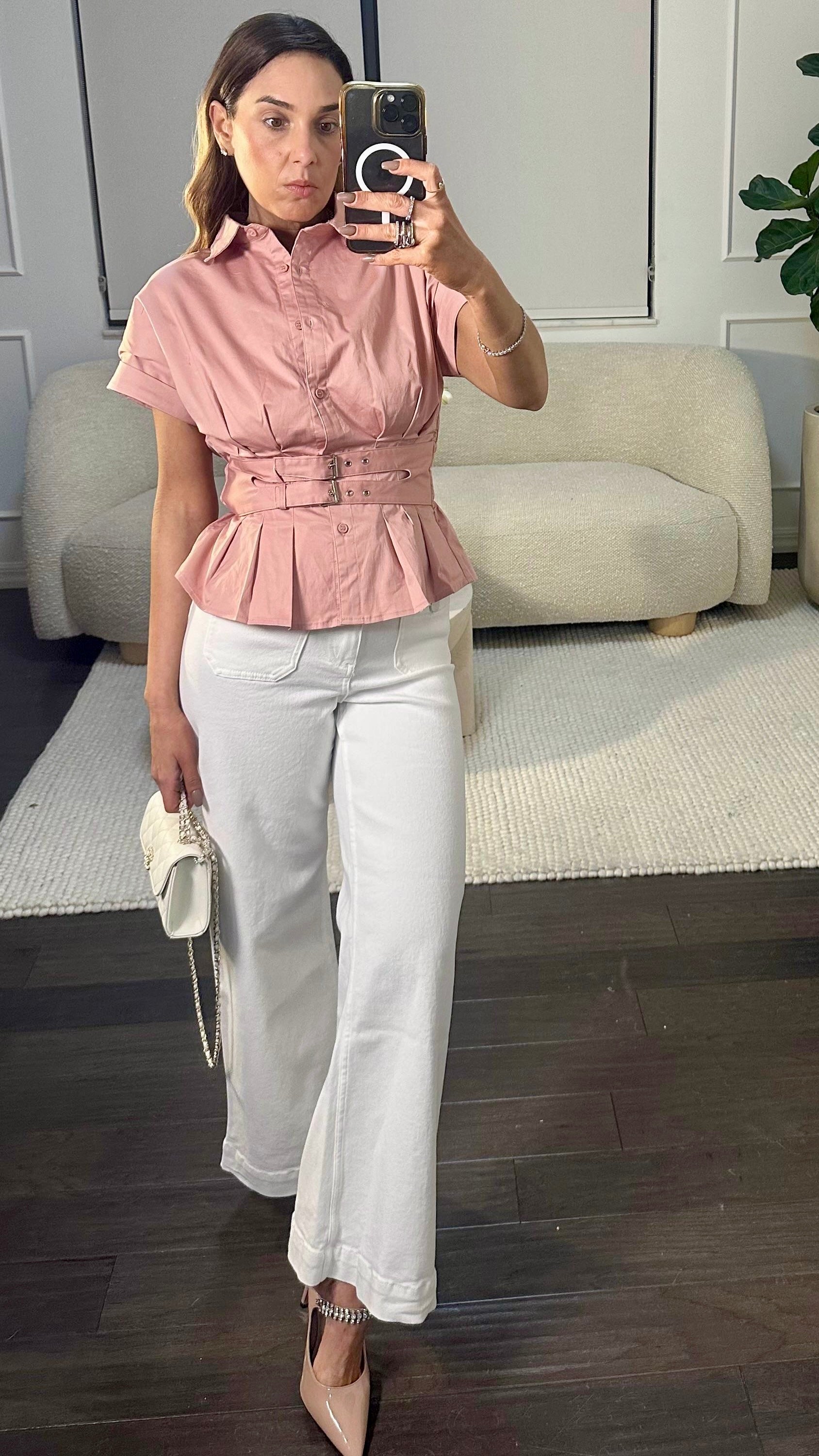 BLUSH TRENCH TOP