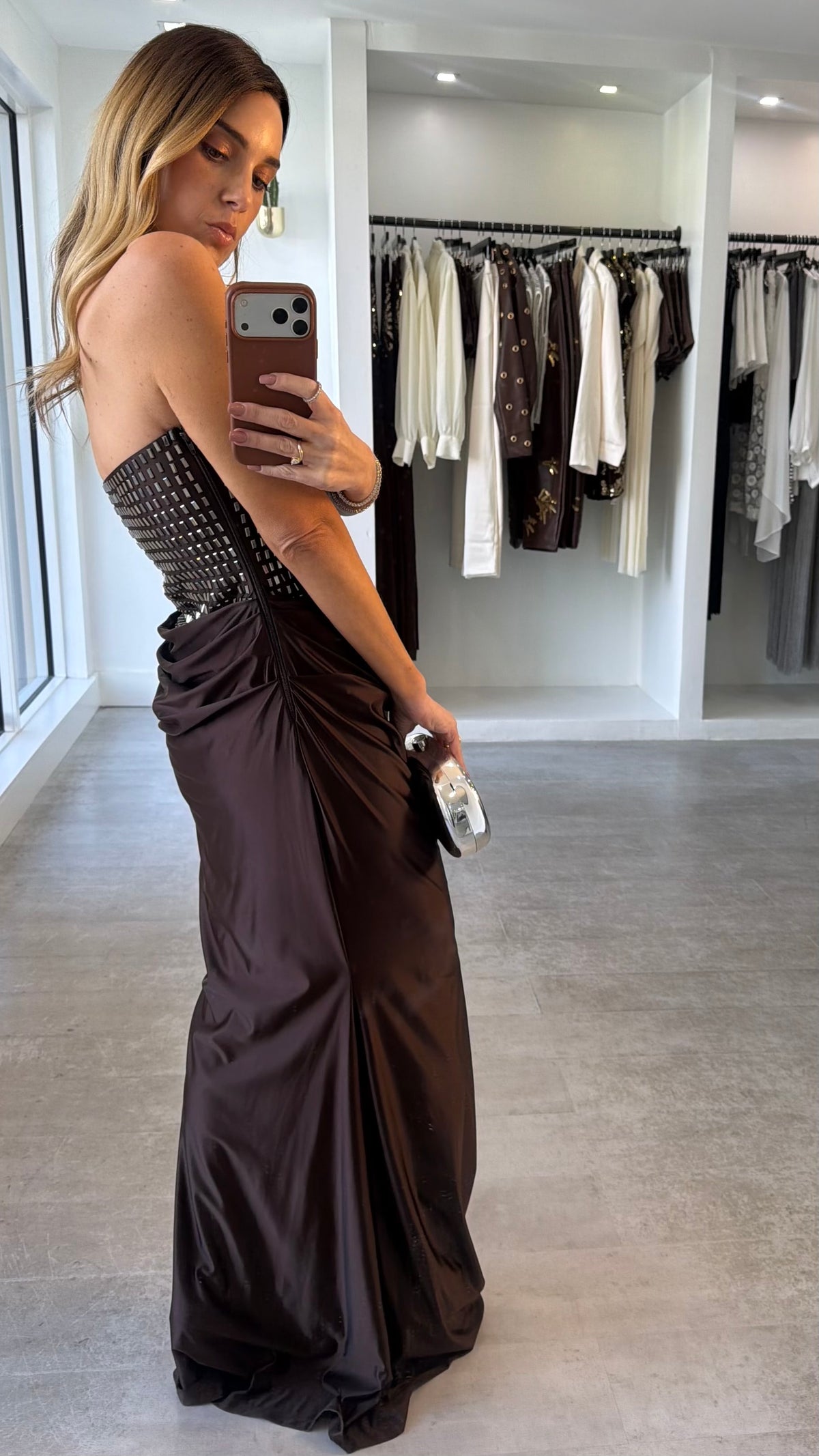 ONYX DRAPED DRESS