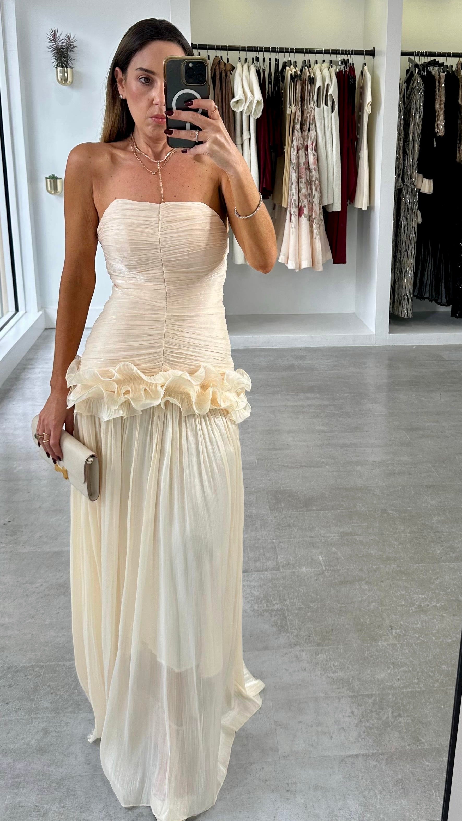 IVORY RUFFLE GOWN
