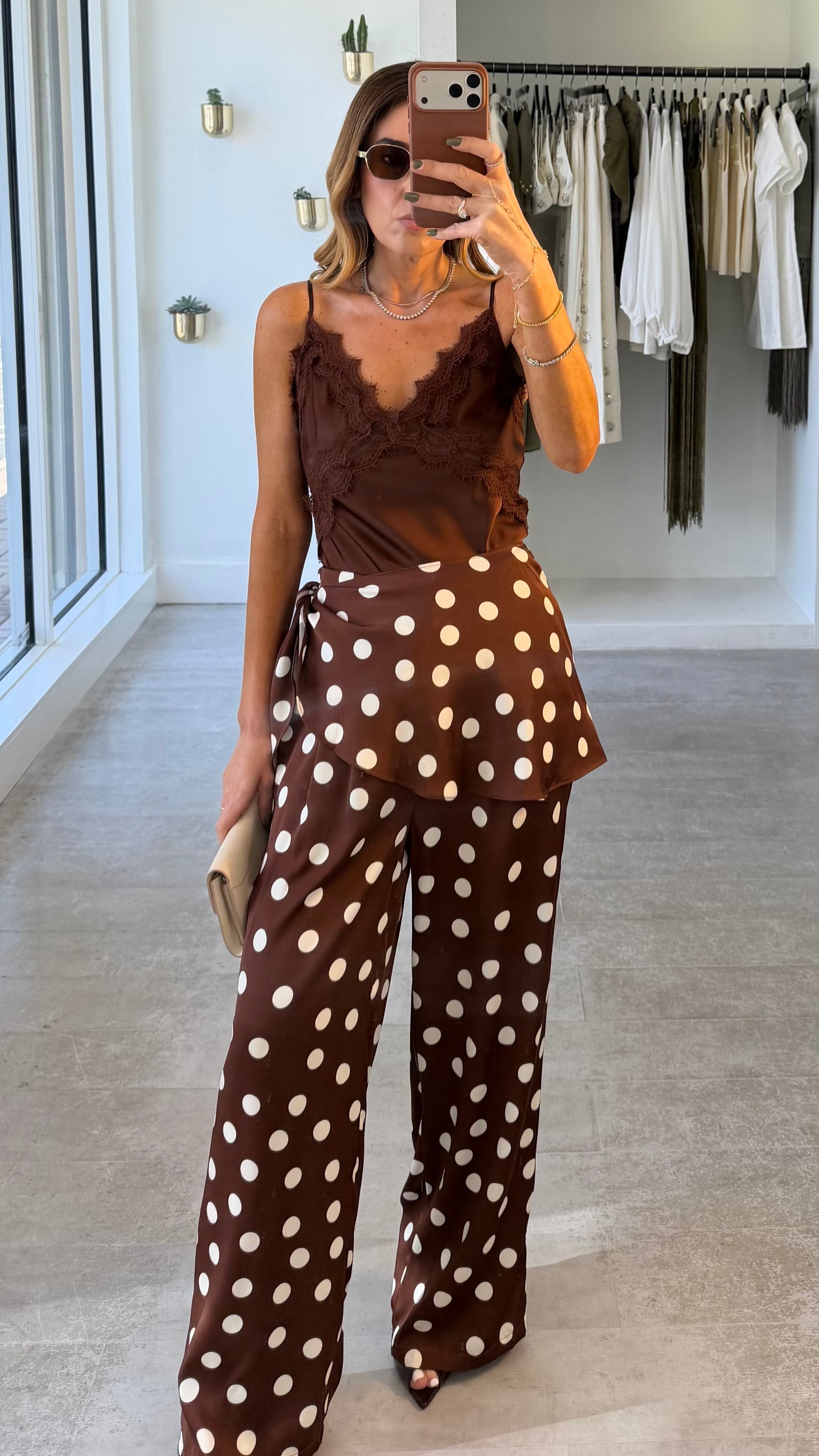 CAFE POLKA SCARF PANTS