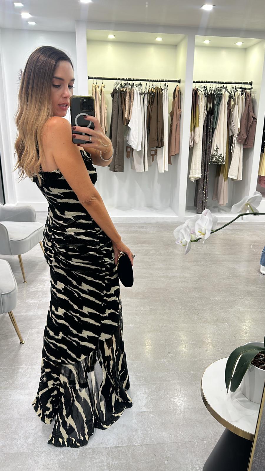ZEBRA TIED MAXI