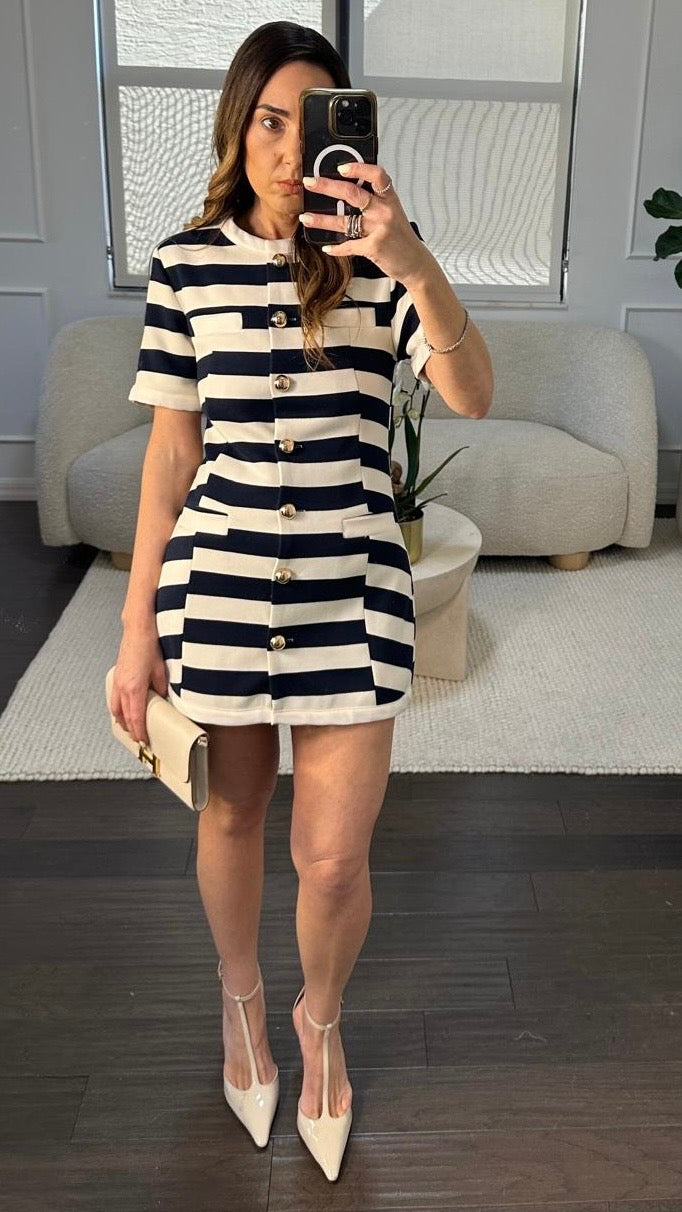 STRIPED BLUE DRESS