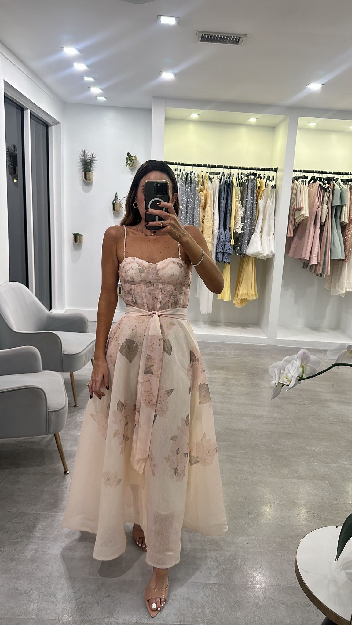 BLUSH FLORAL MIDI
