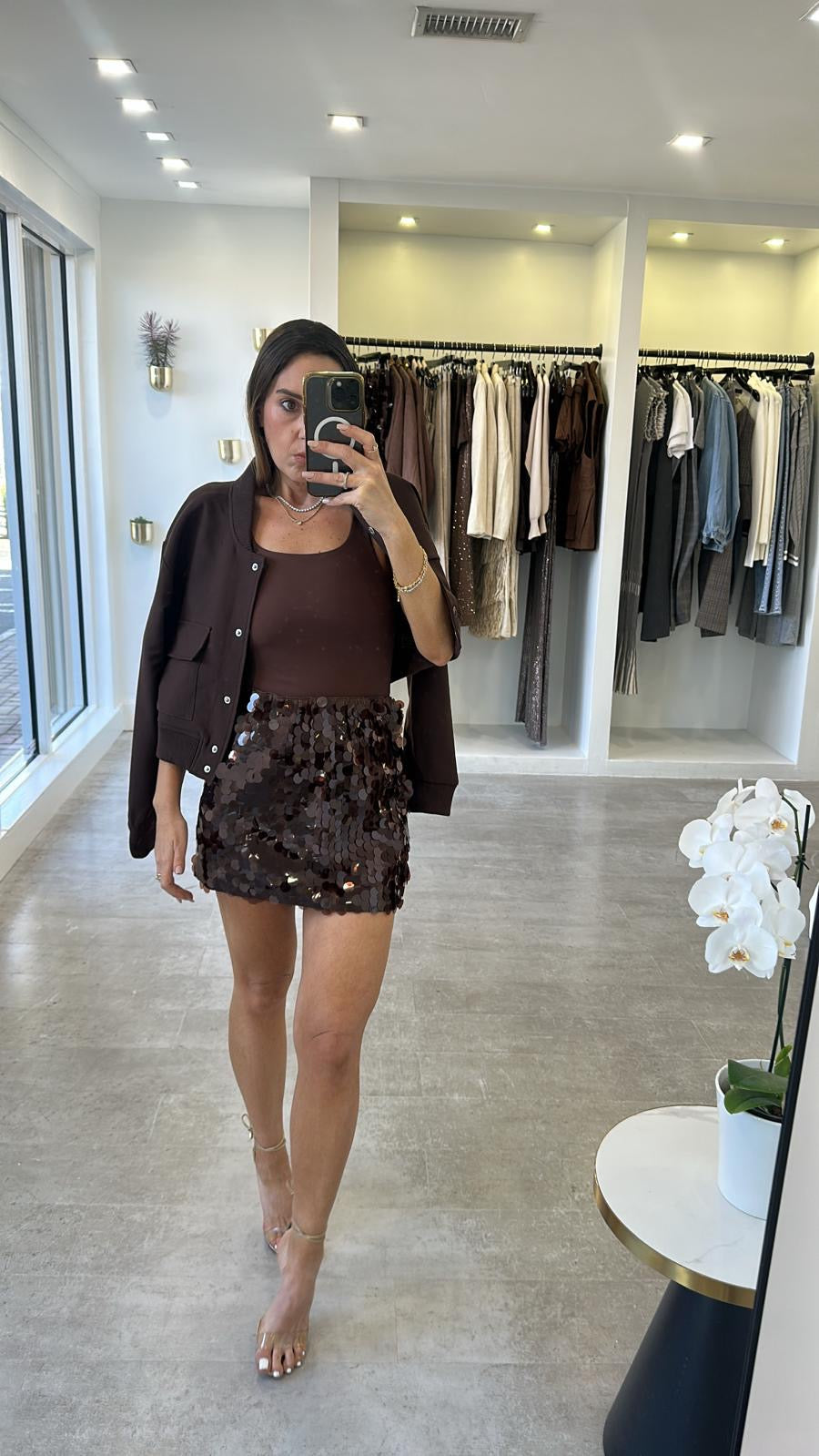 COCOA SEQUIN SKIRT