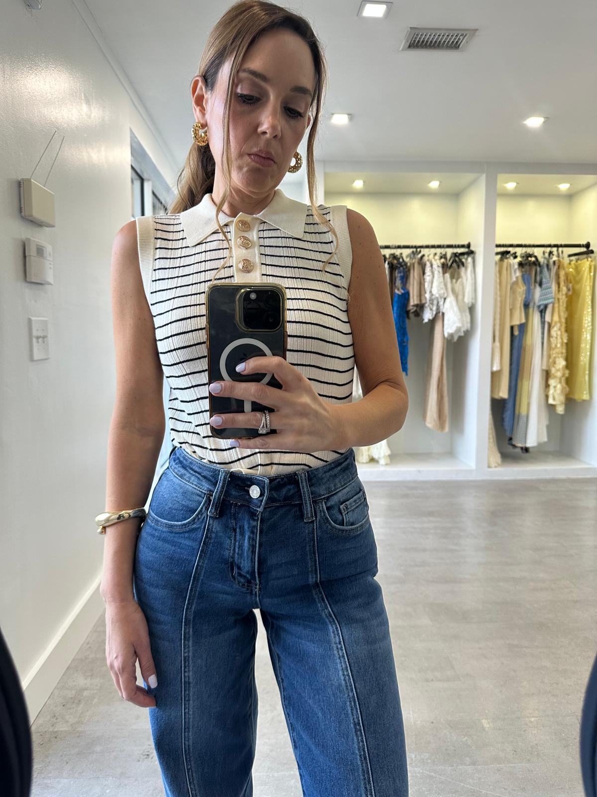 STRIPE BEIGE TOP