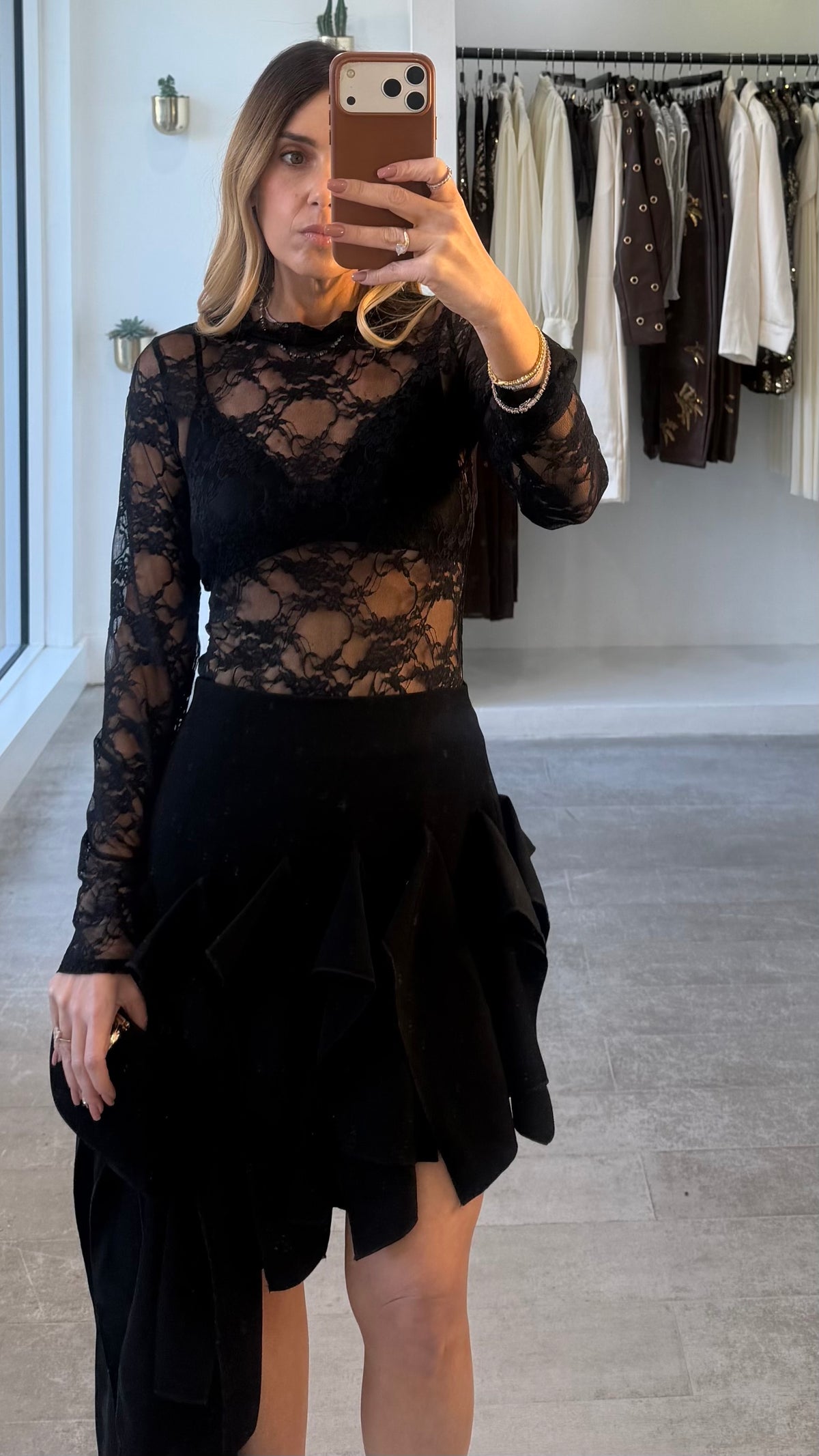 LACE MESH TOP