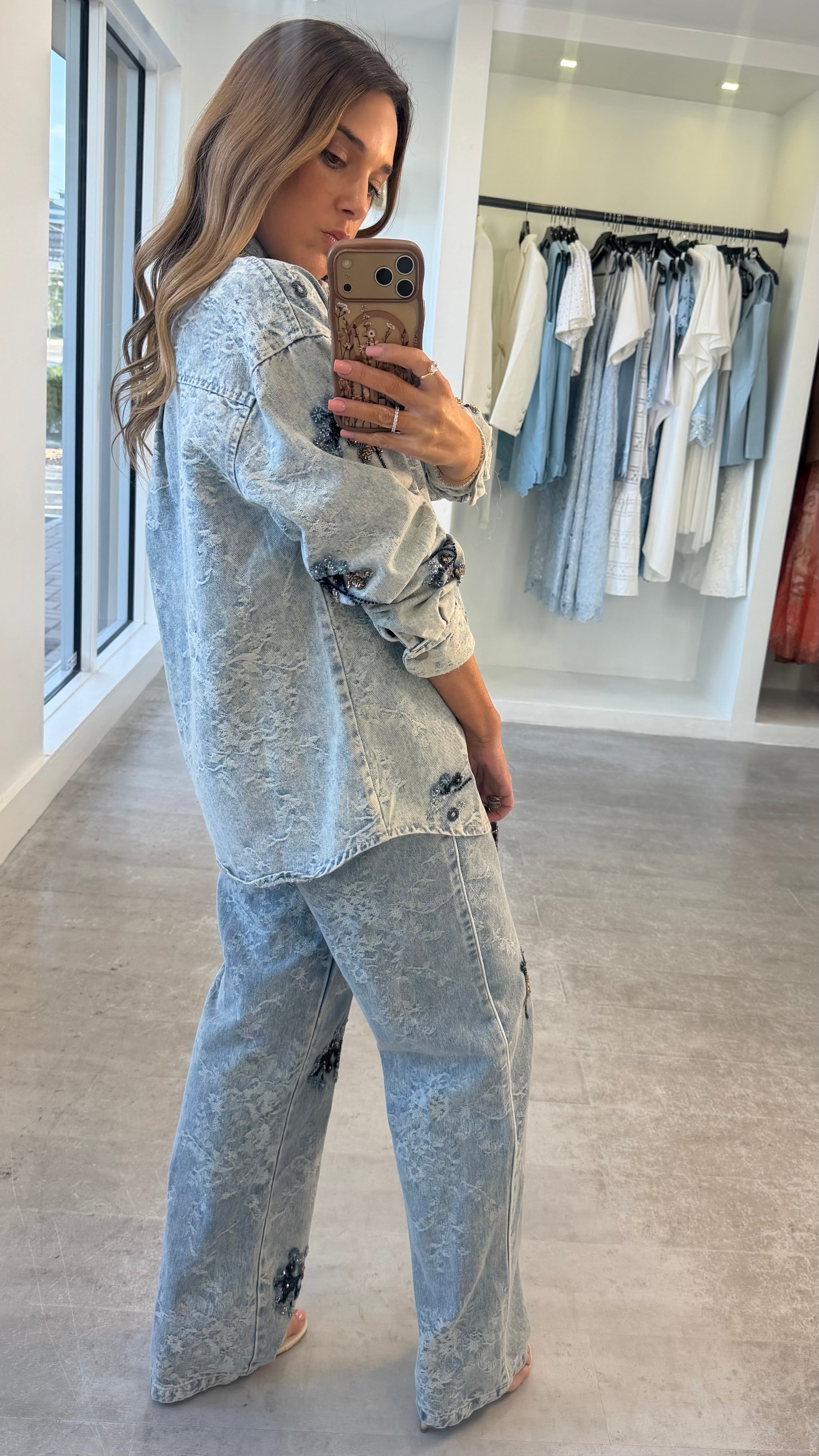 EMBELLISHED DENIM SET