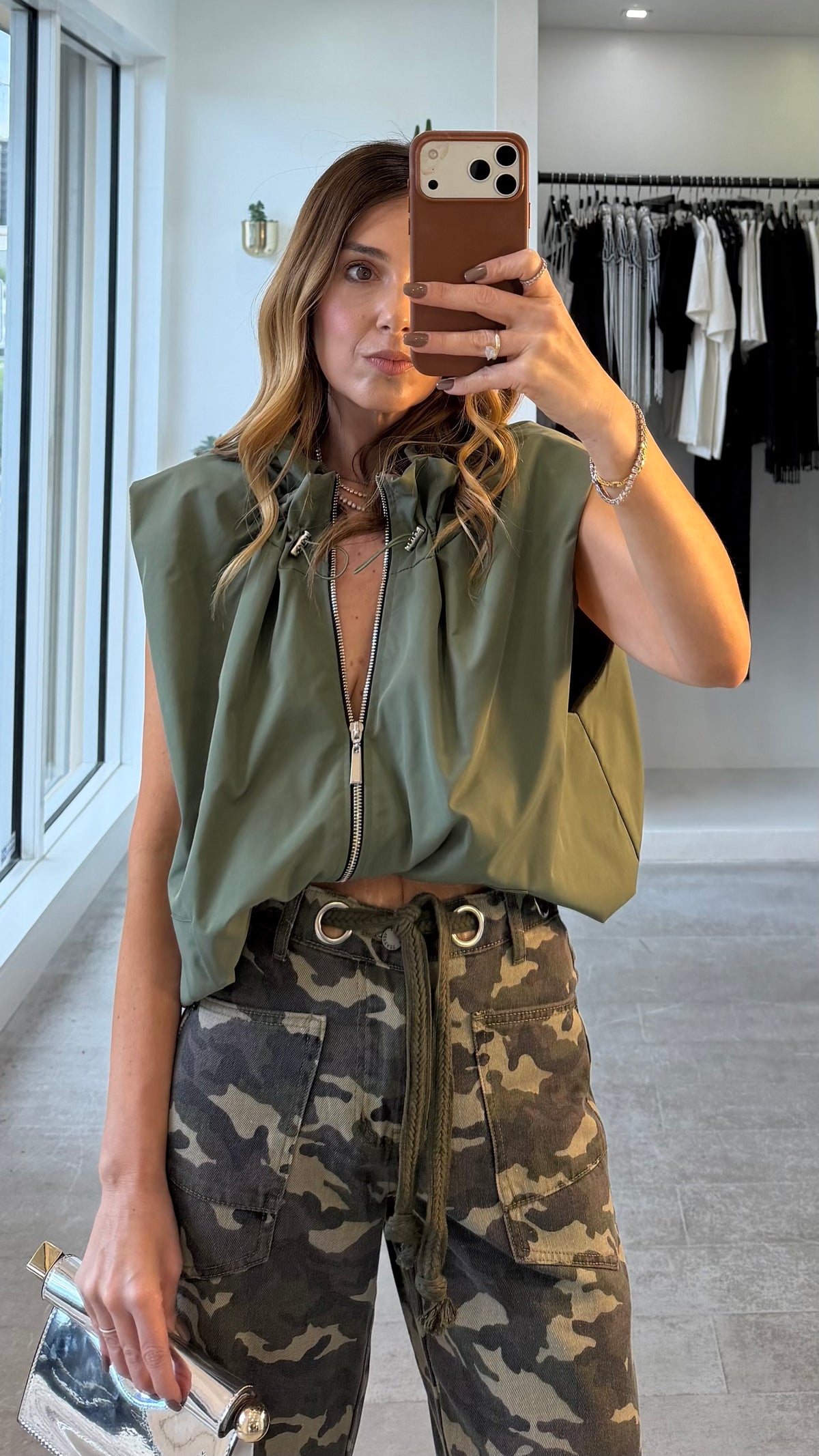 DRAWSTRING CAMO DENIM