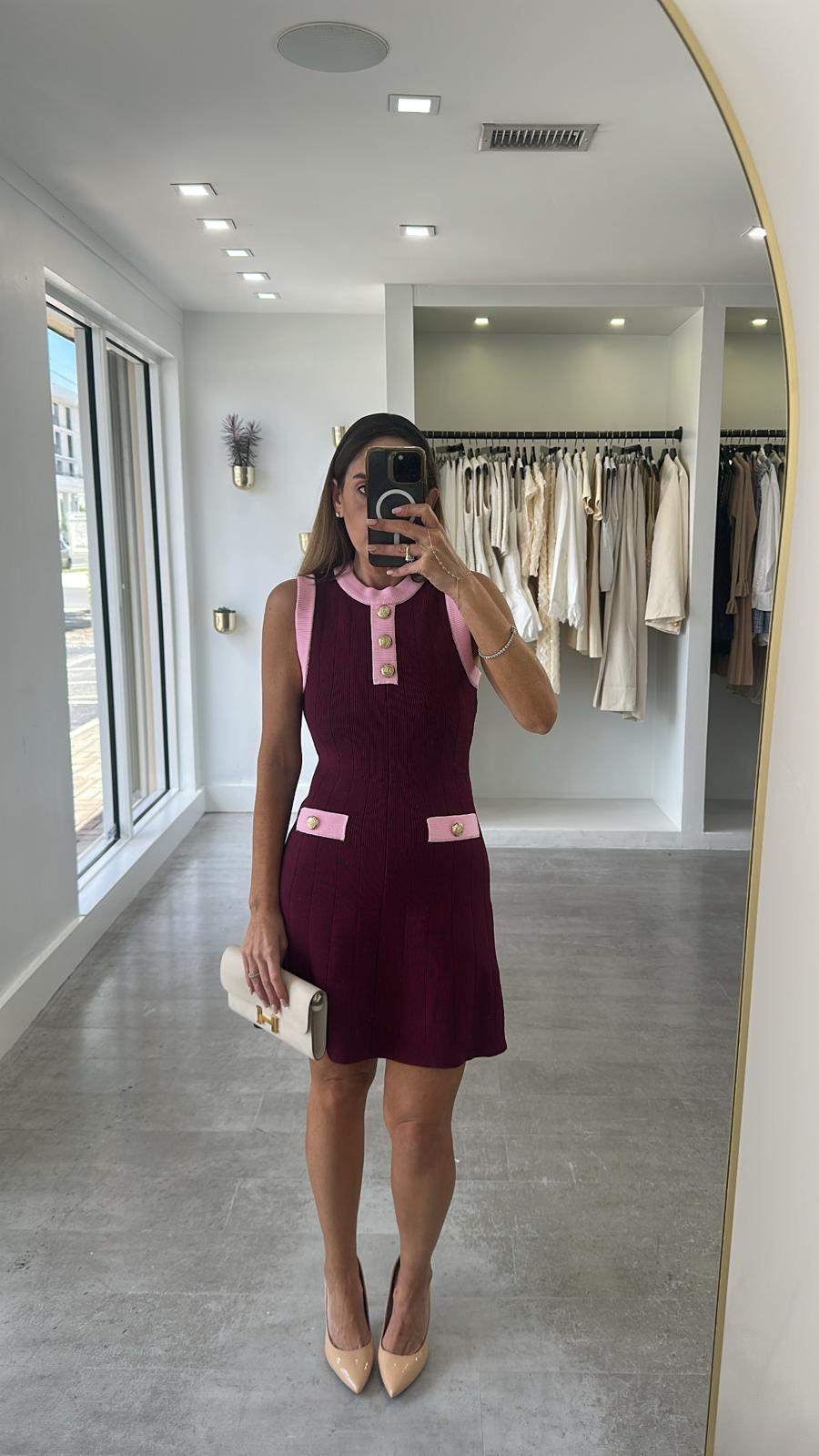 RASBERRY CONTRAST DRESS