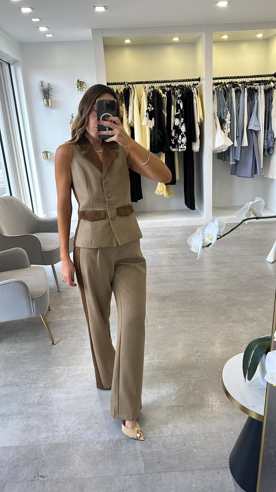CAFE STRIPE VEST SET