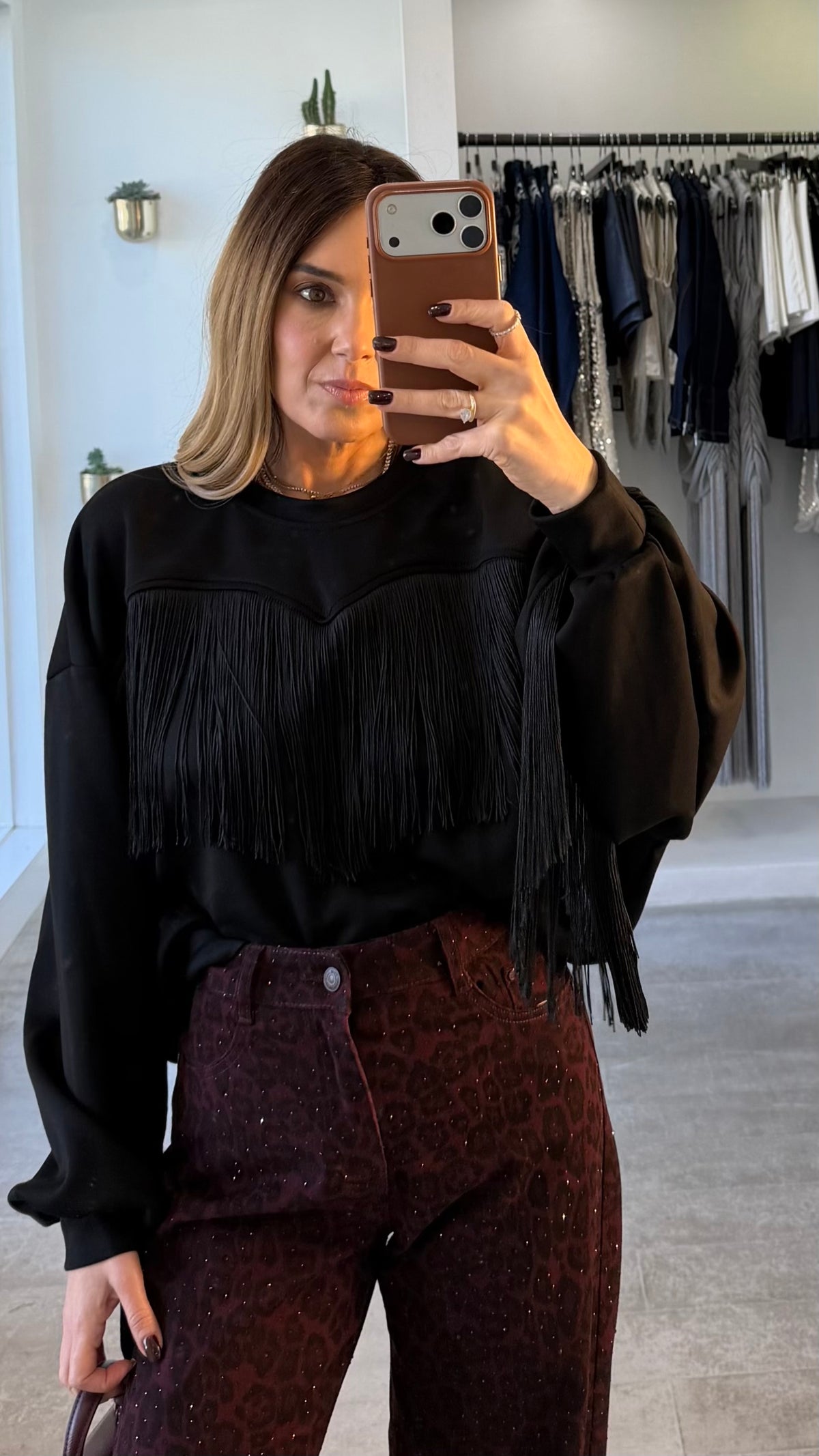 MIDNIGHT FRINGE SWEATER