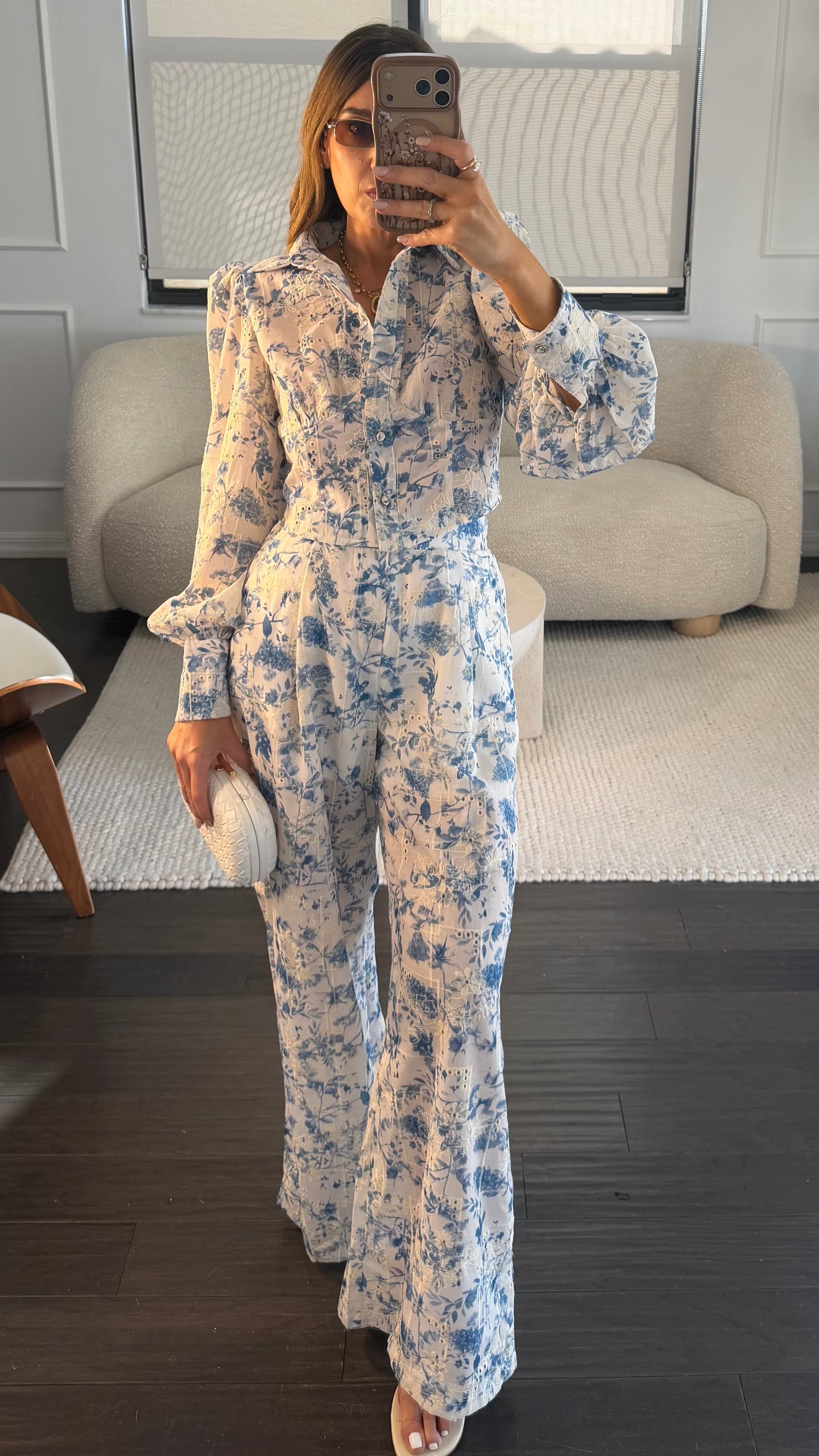 TOILE FLORAL PANT SET