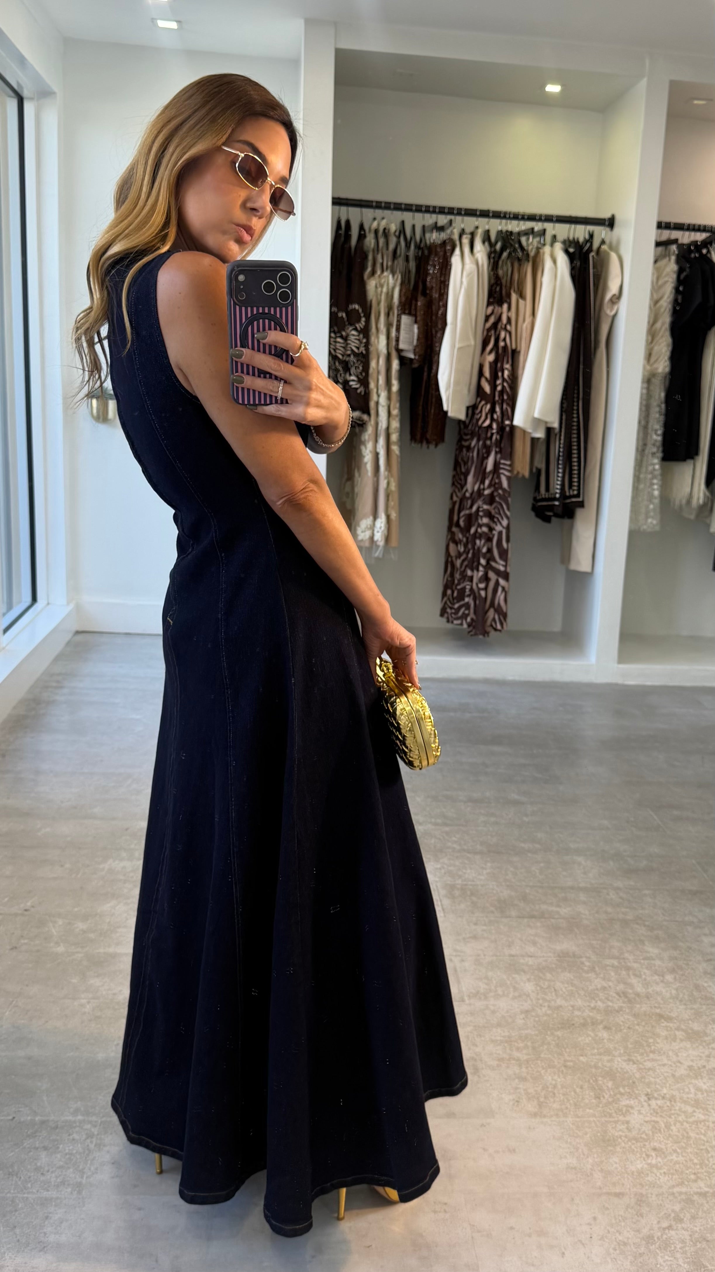 MIDNIGHT DENIM MIDI