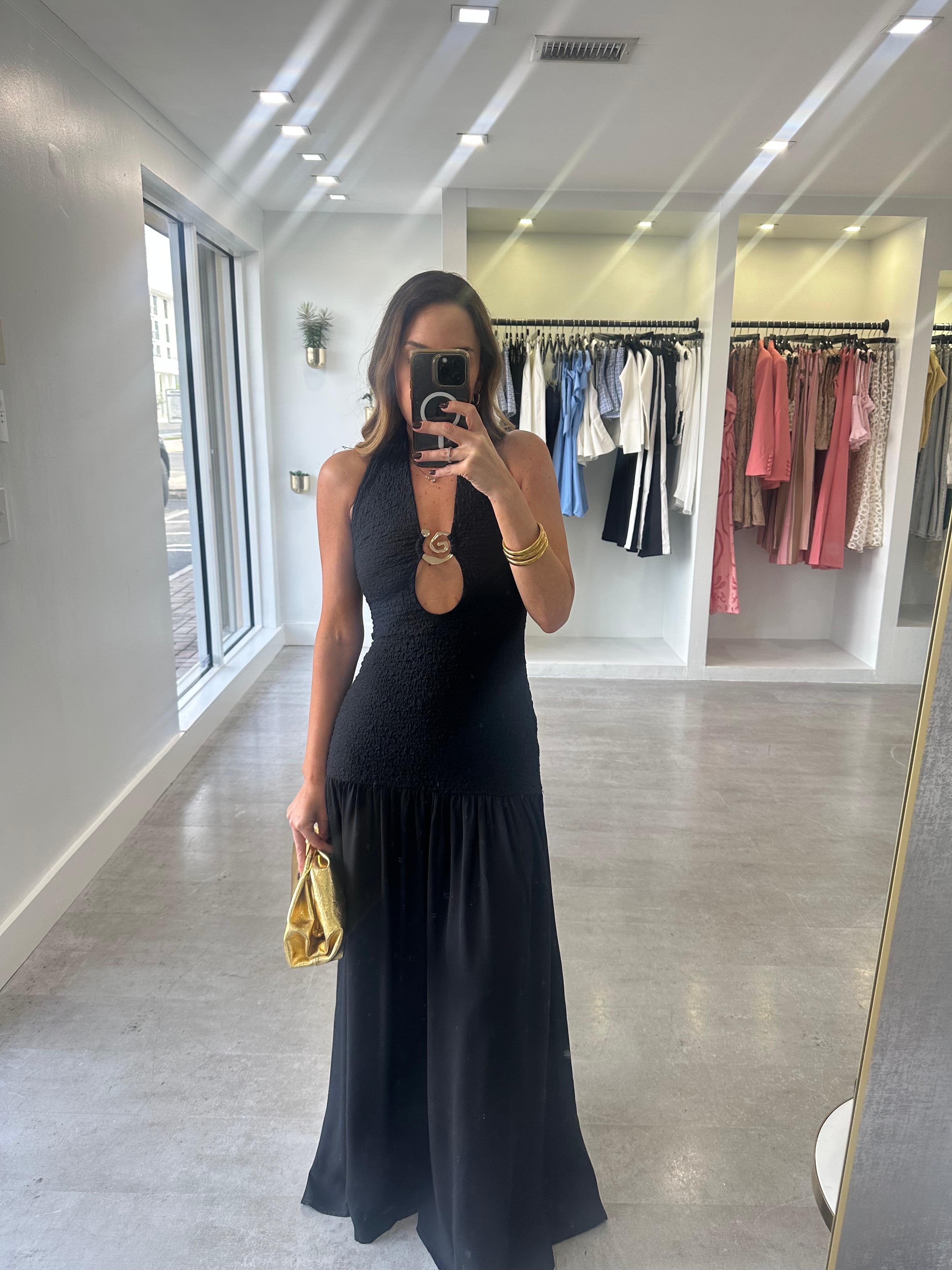 BLACK CARACOL DRESS