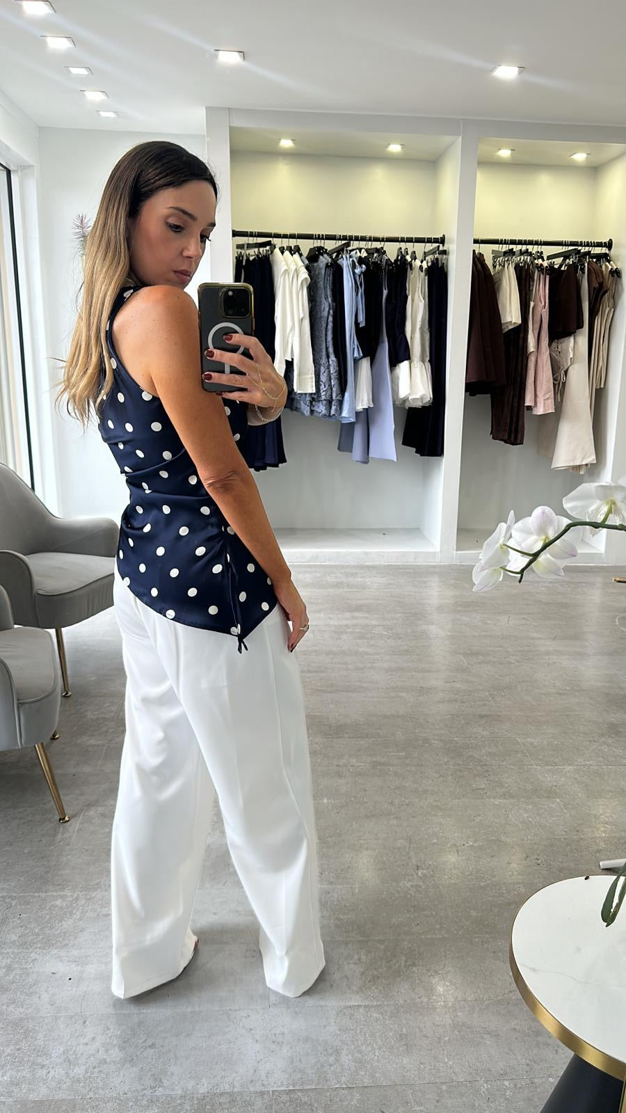 ASSYMETRICAL POLKA TOP