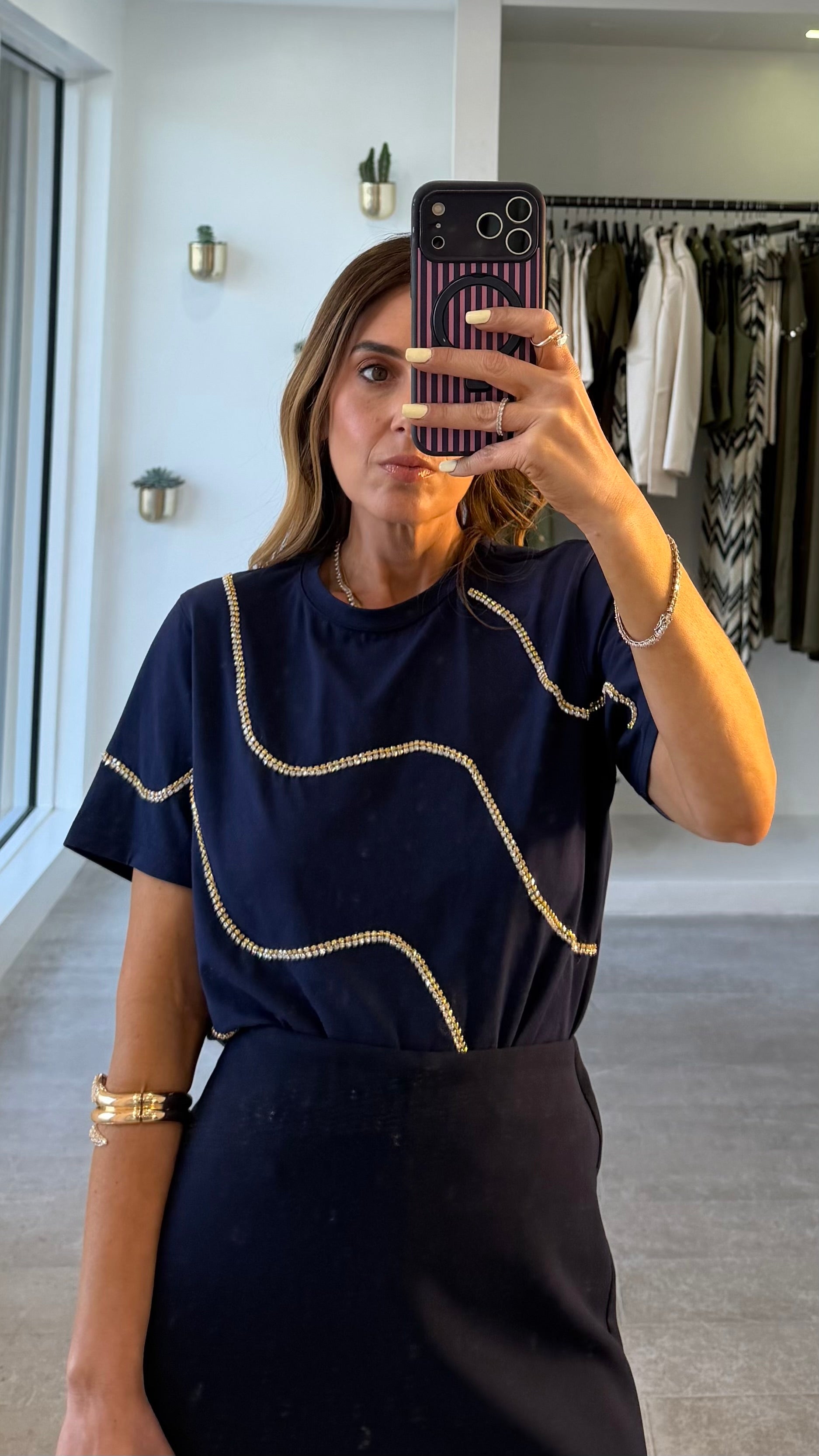 NAVY KRYSTAL TEE