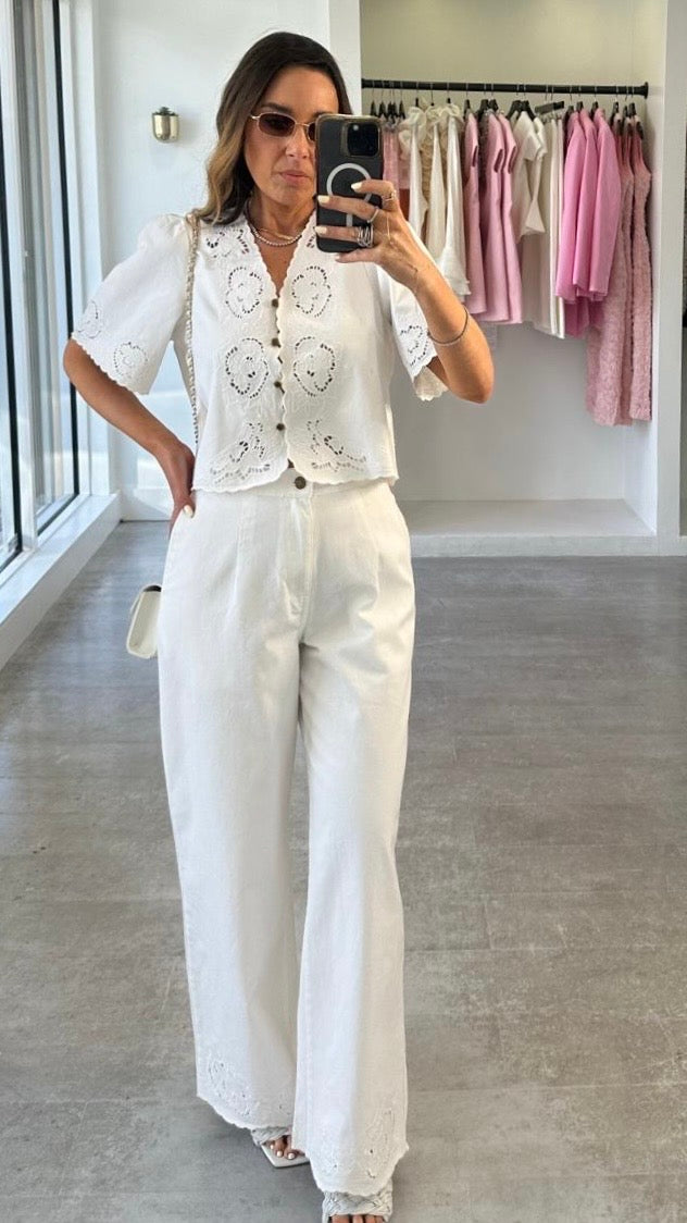 WHITE EMBROIDERED SET