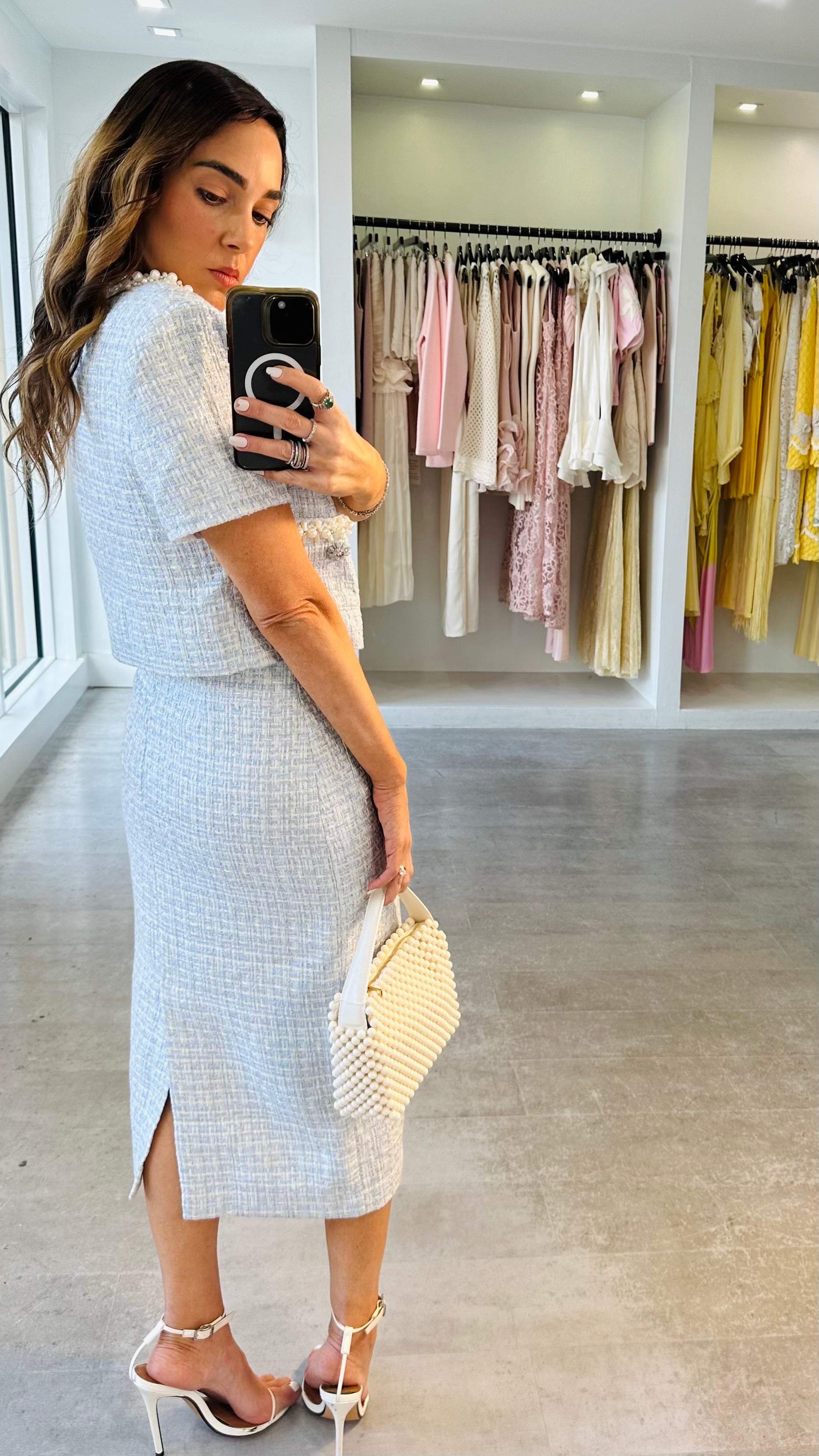 BLEU CRYSTAL SKIRT SET