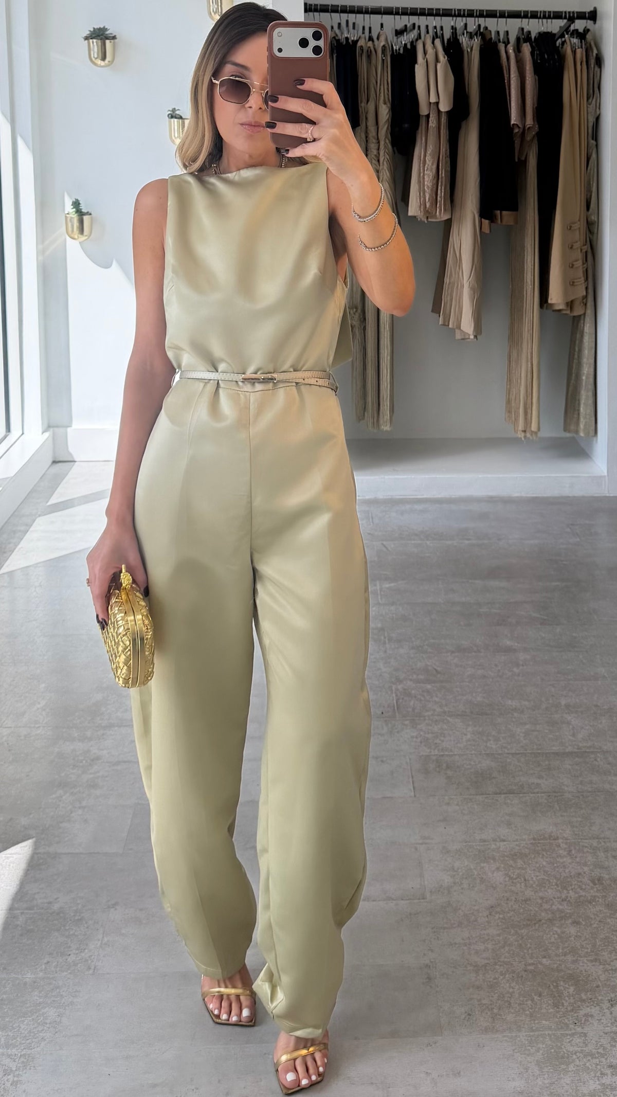 SAGE DRAPE JUMPSUIT