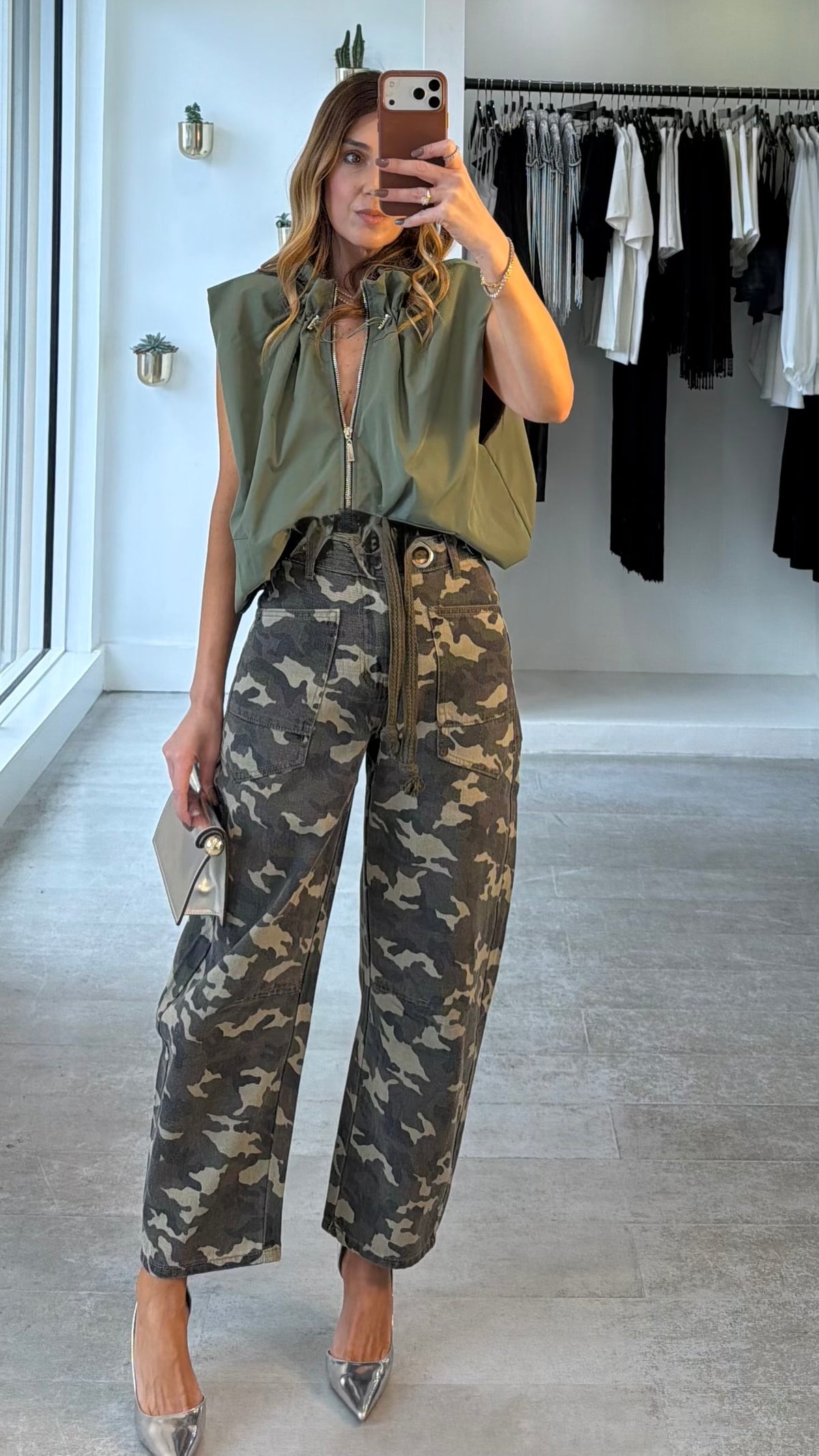 DRAWSTRING CAMO DENIM