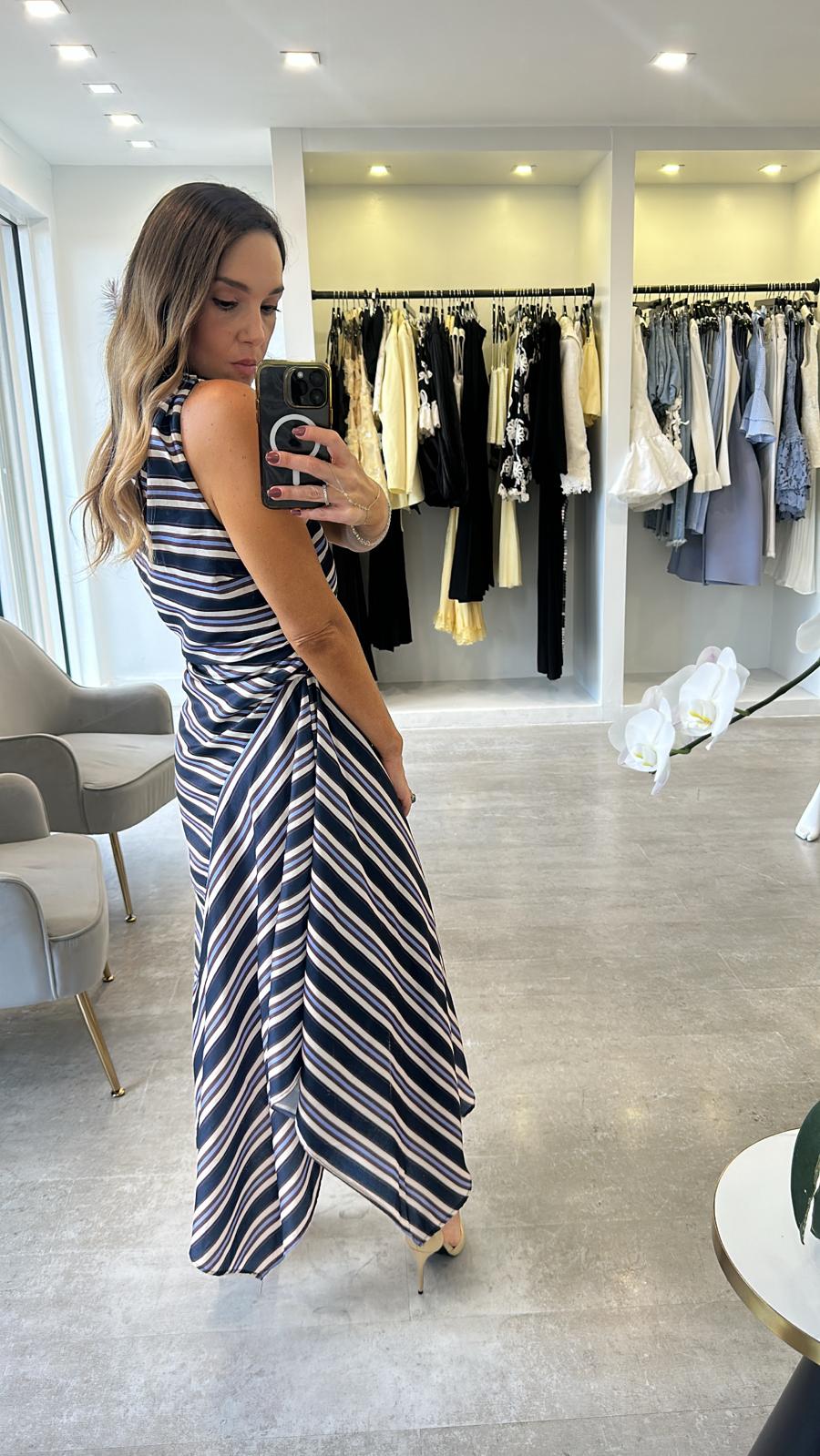 ASYMMETRICAL STRIPE MIDI