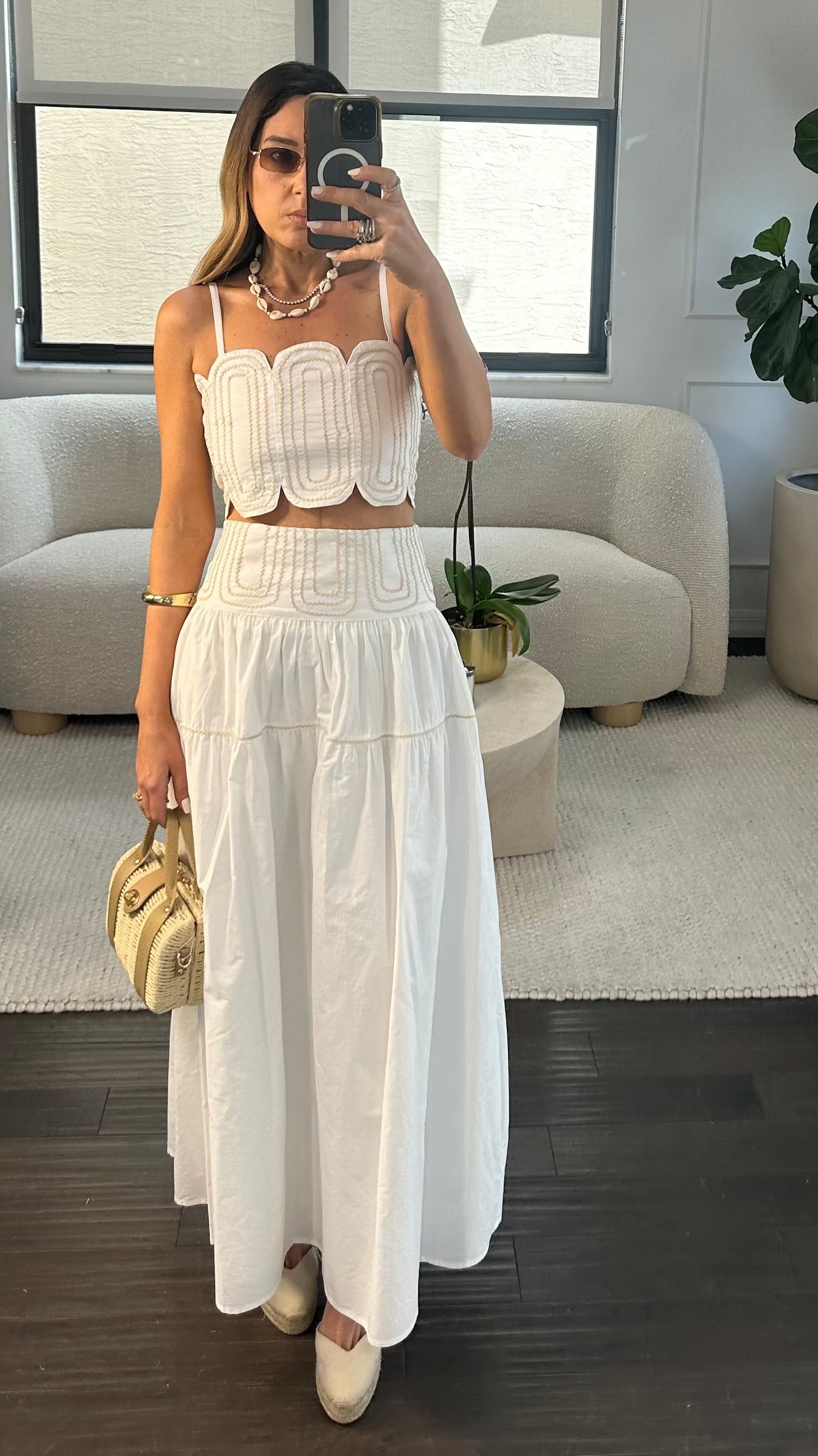 STITCH SCALOP SKIRT SET