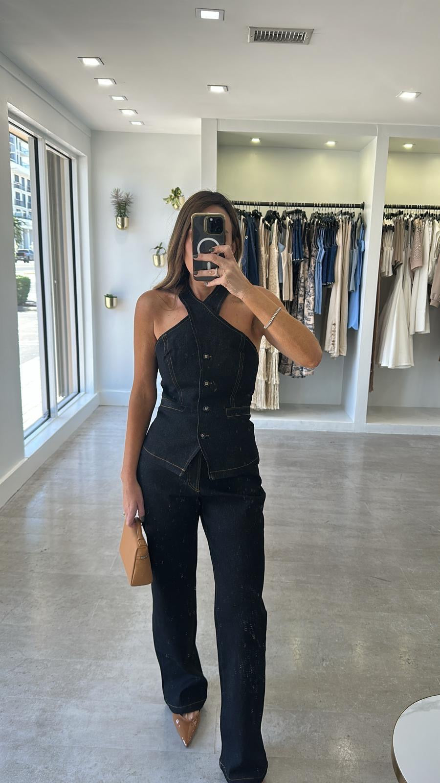 HALTER DENIM SET