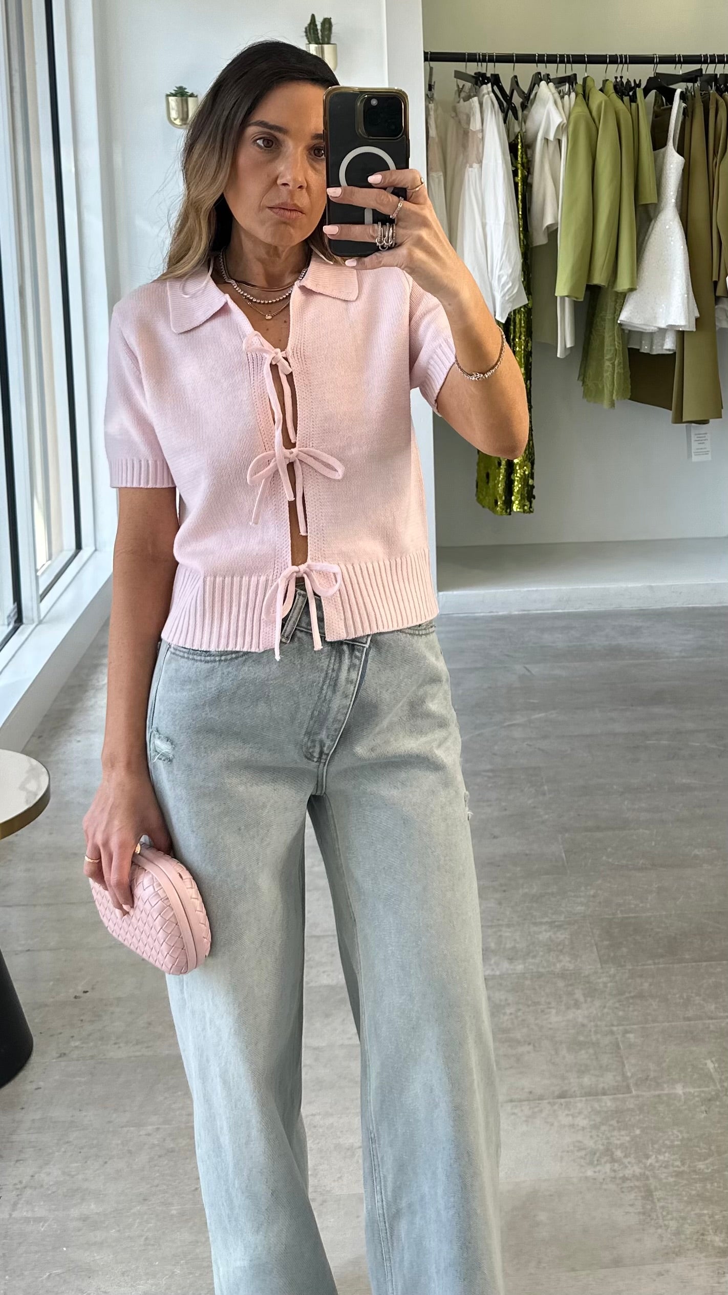 PINK COLLAR TOP