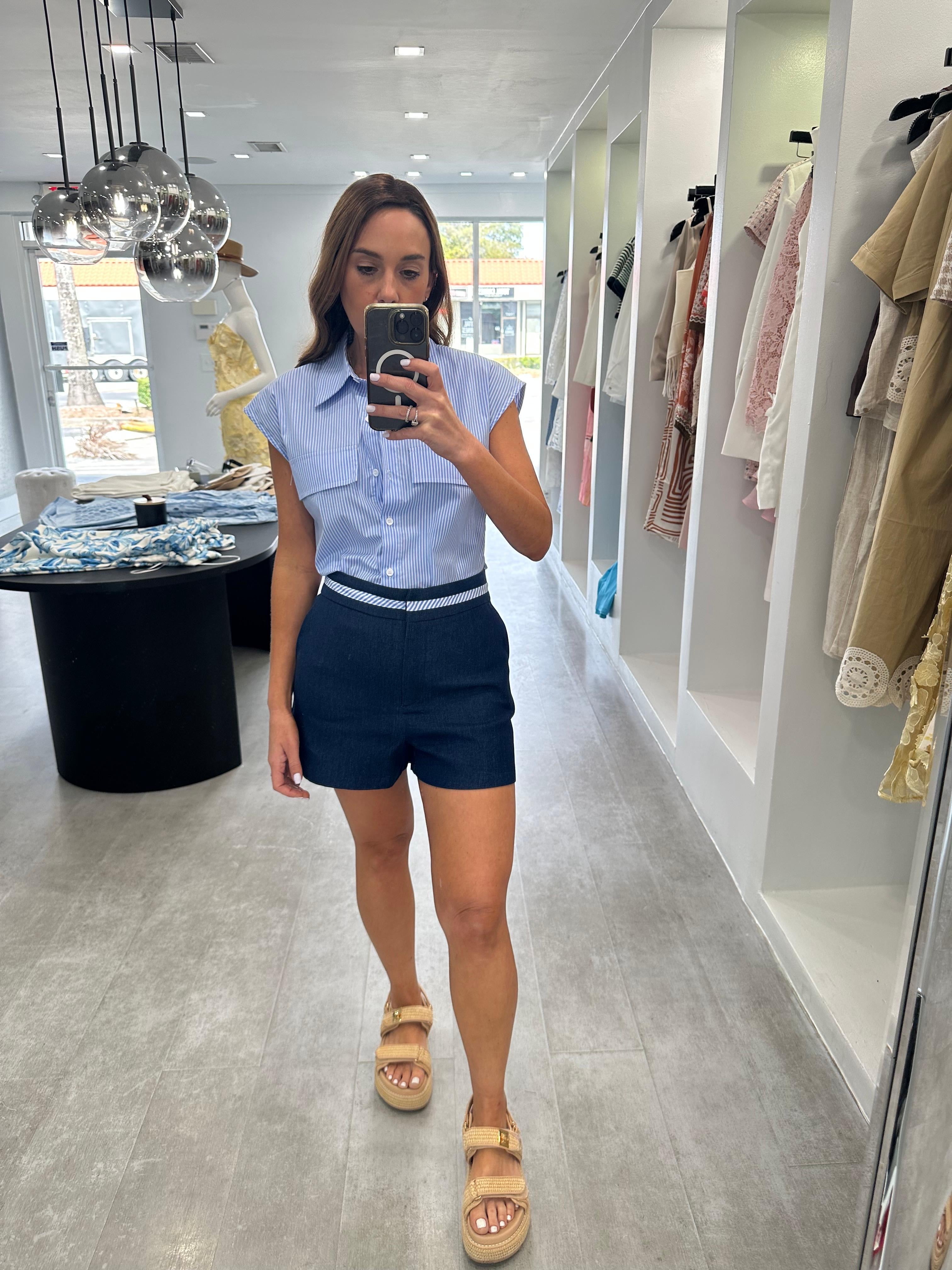 NAVY STRIPED CONTRAST SET