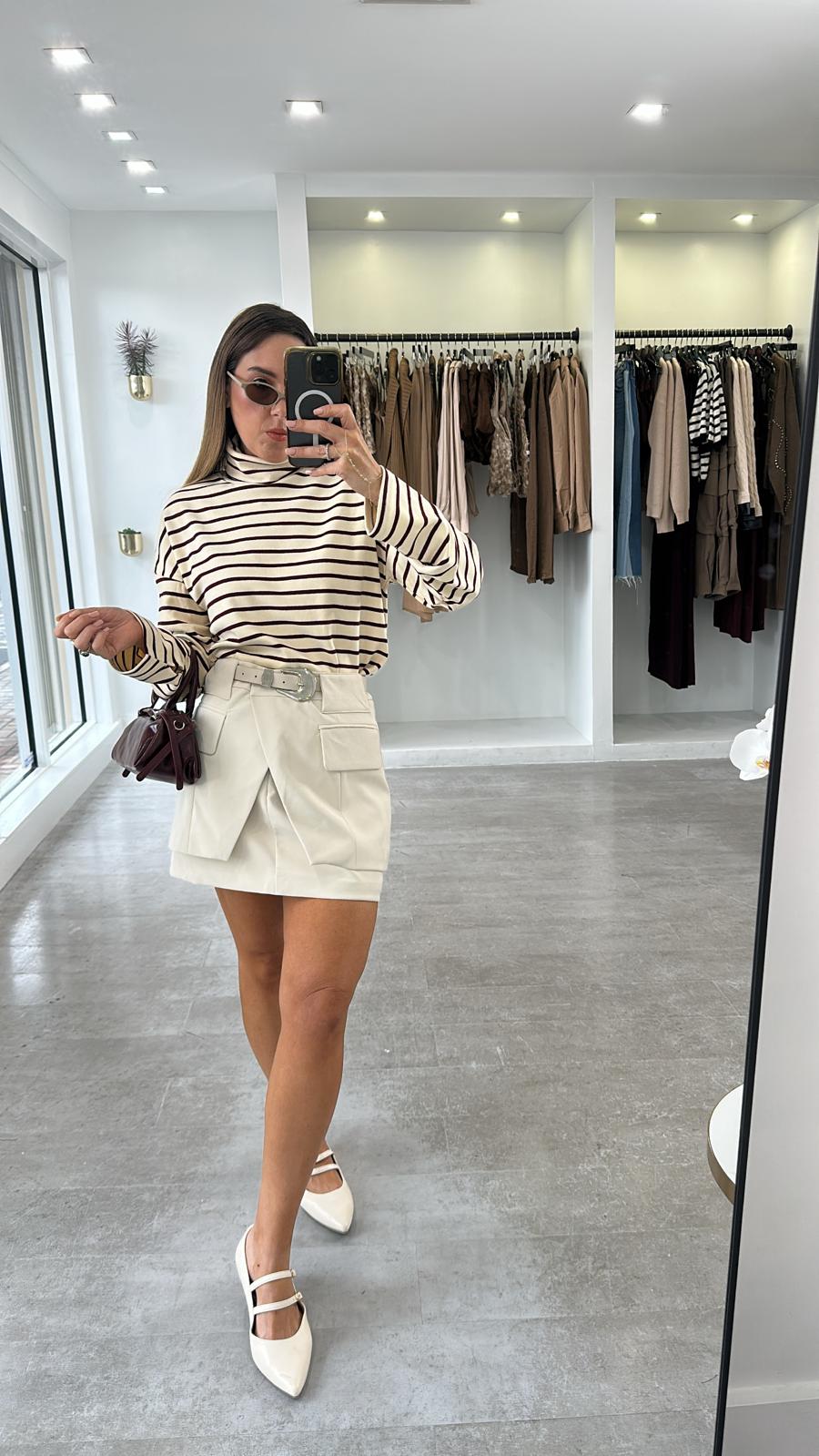 EDGE BONE BELTED SKIRT