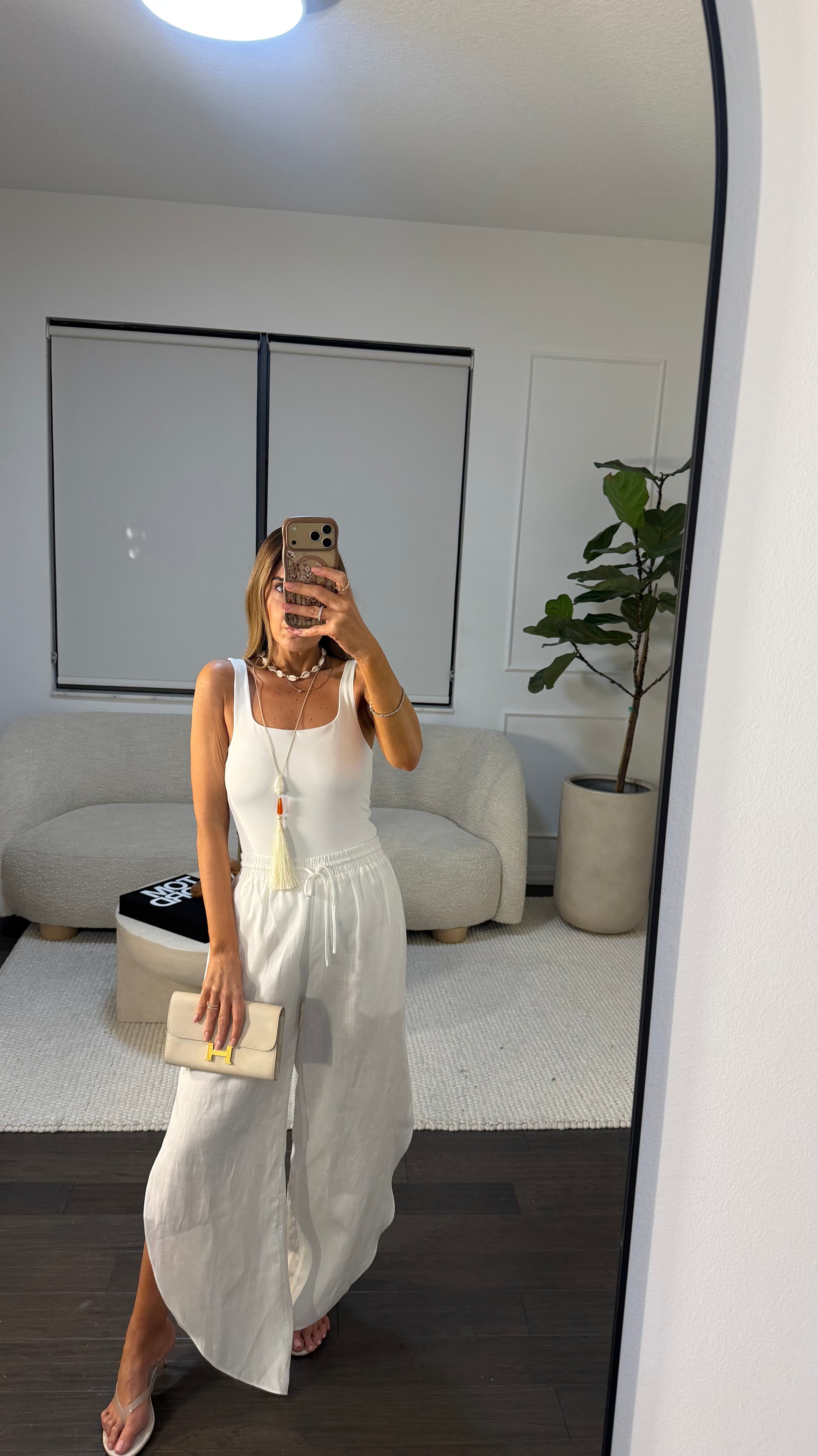 ELAN WHITE STRING PANTS