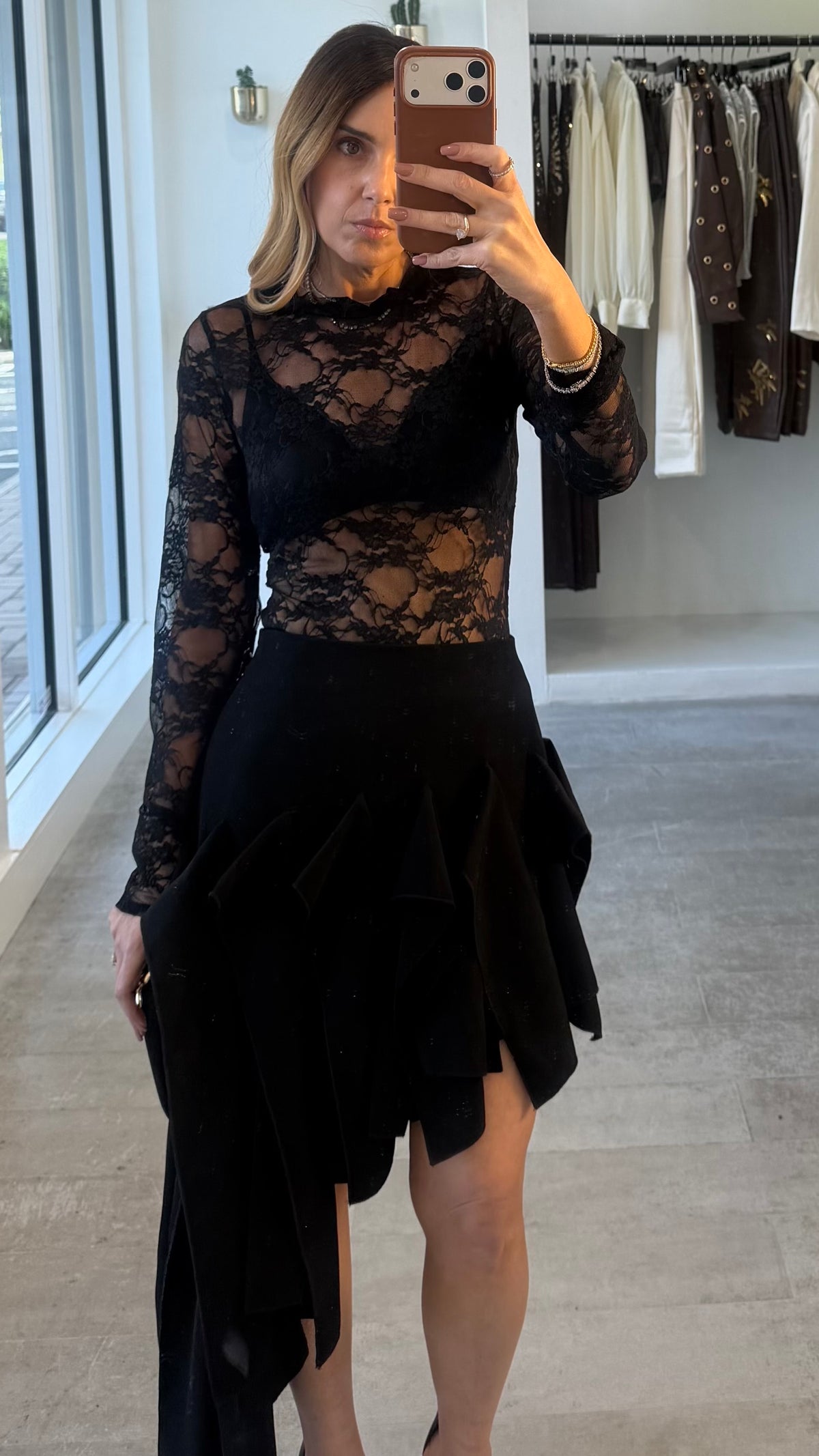 LACE MESH TOP