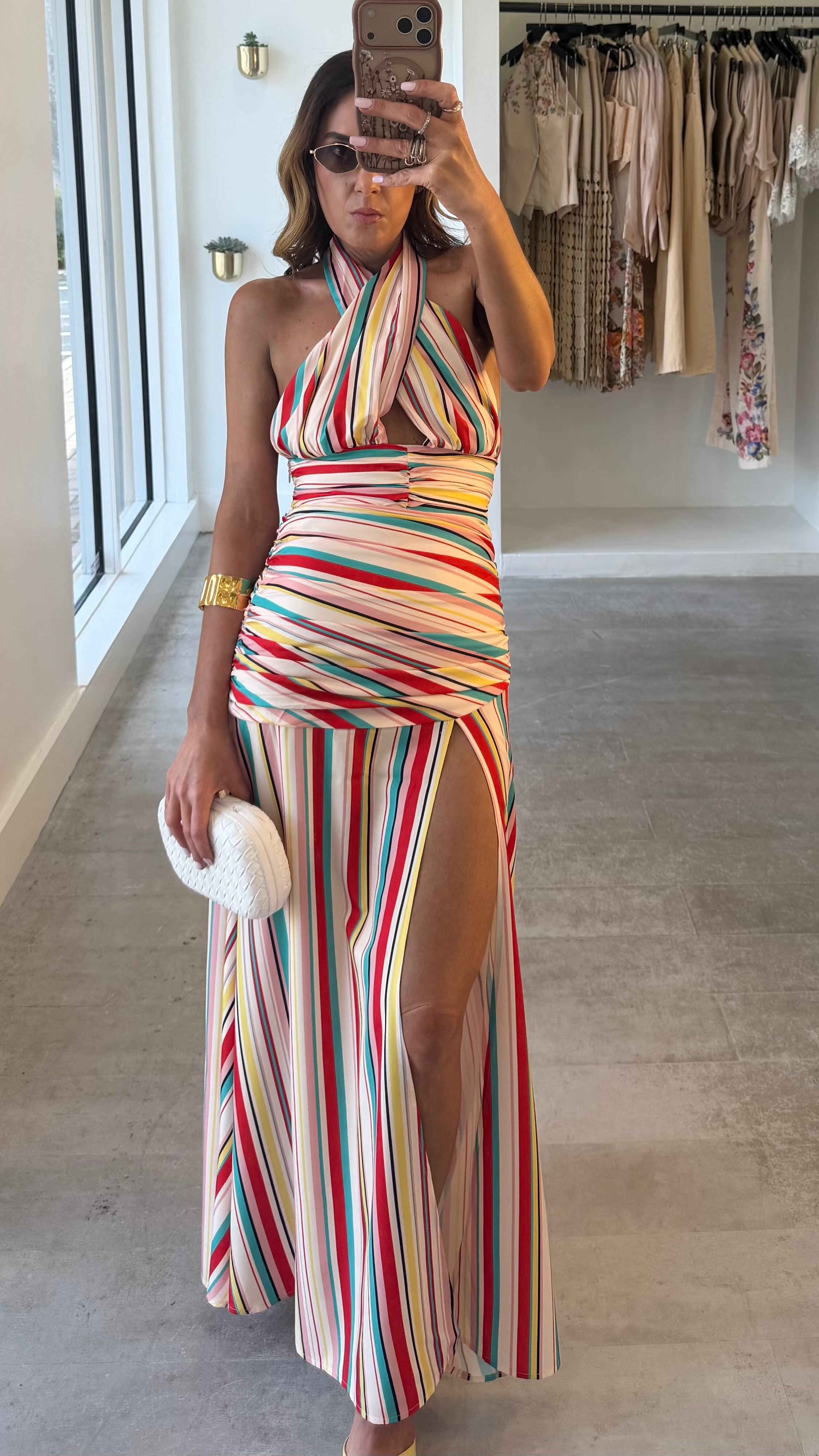 SUNSET STRIPE SKIRT SET