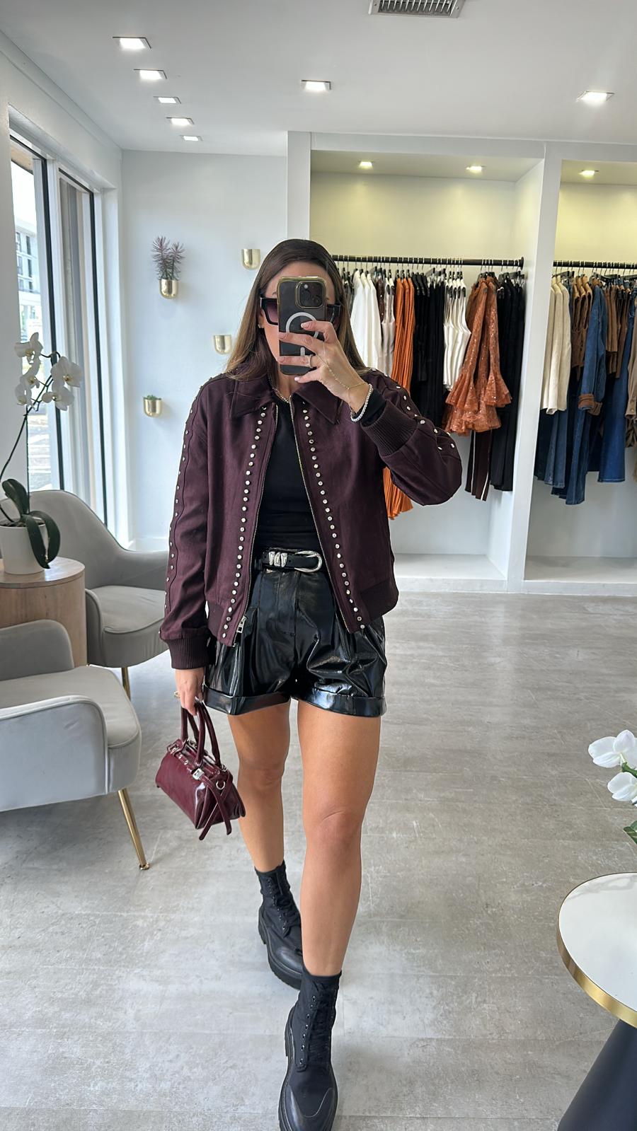 STUDDED MERLOT BOMMER