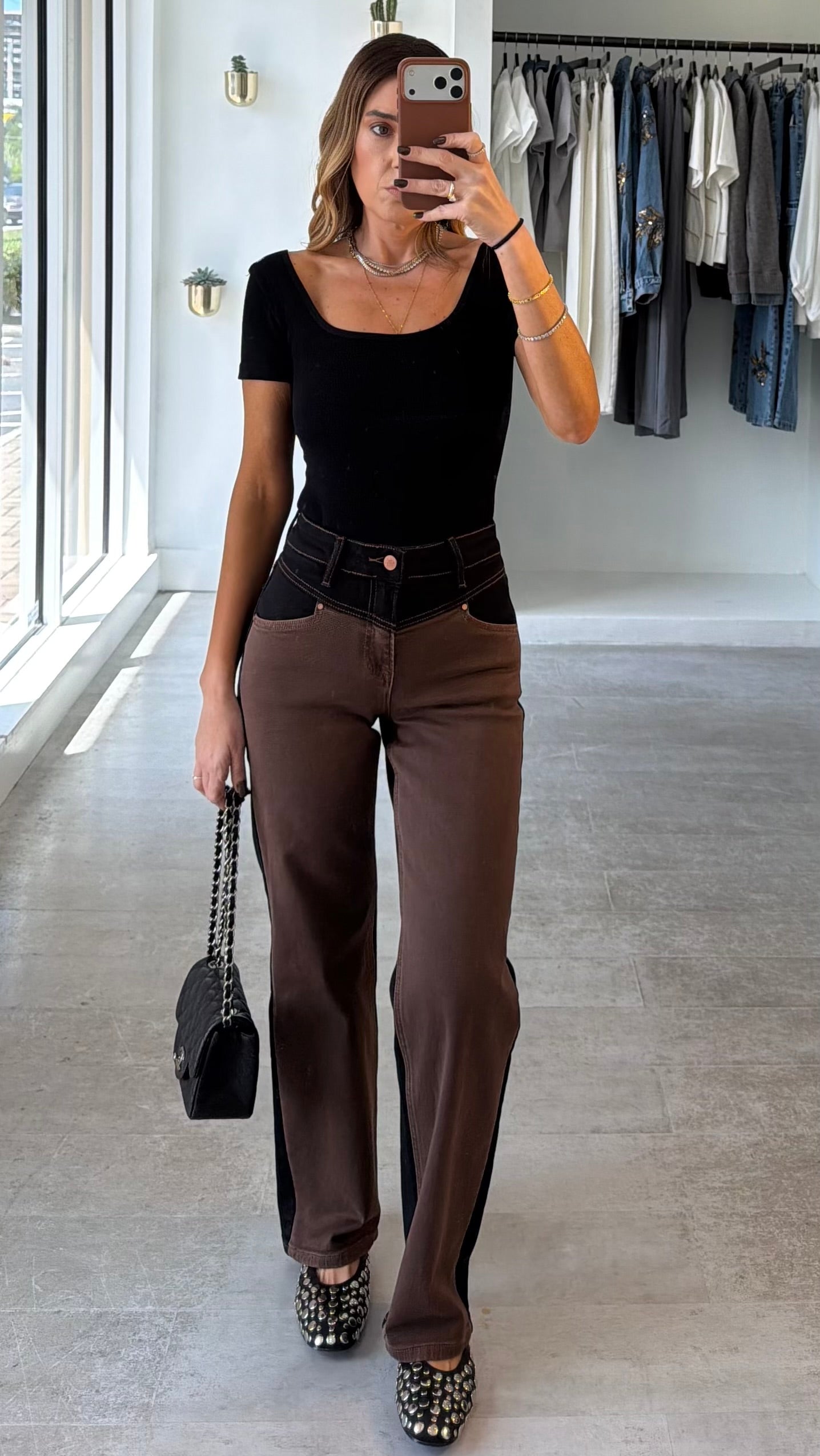 MOCHA CONTRAST DENIM