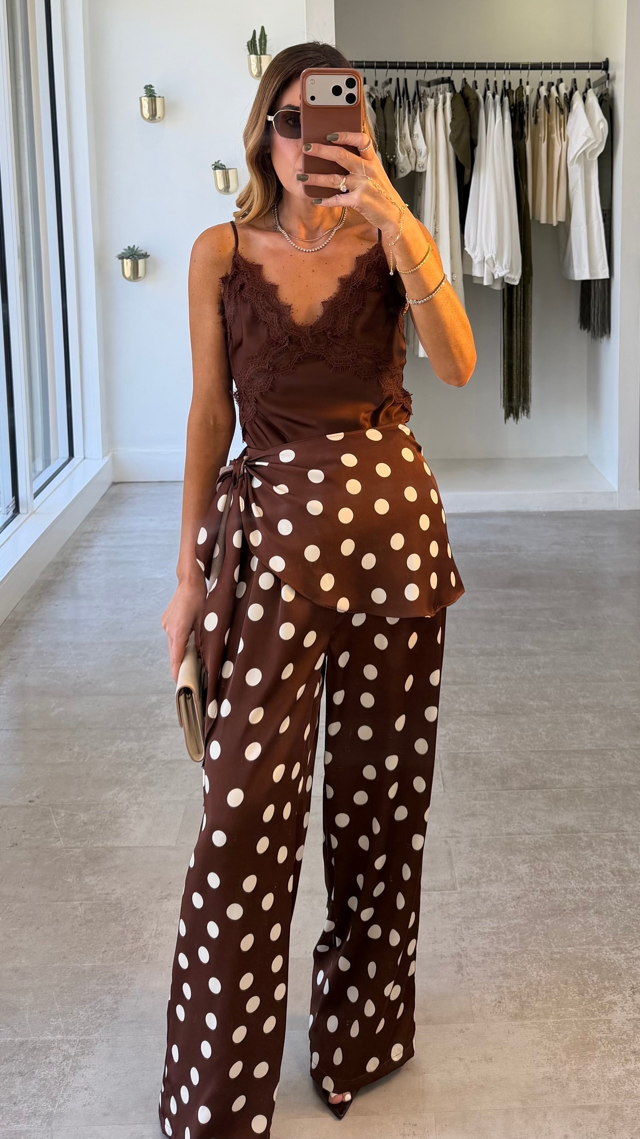 CAFE POLKA SCARF PANTS