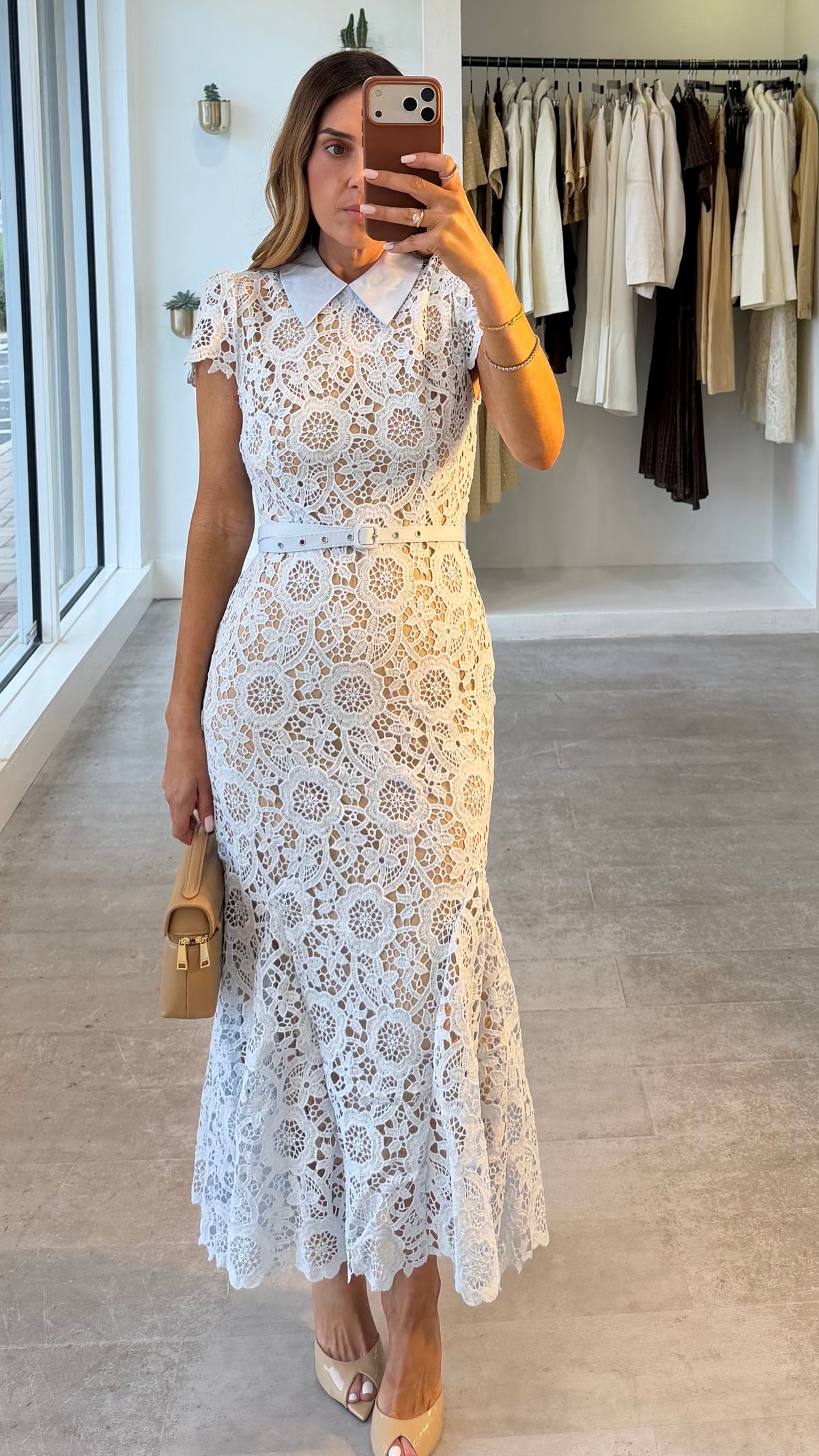 BLUE LACE COLLAR DRESS