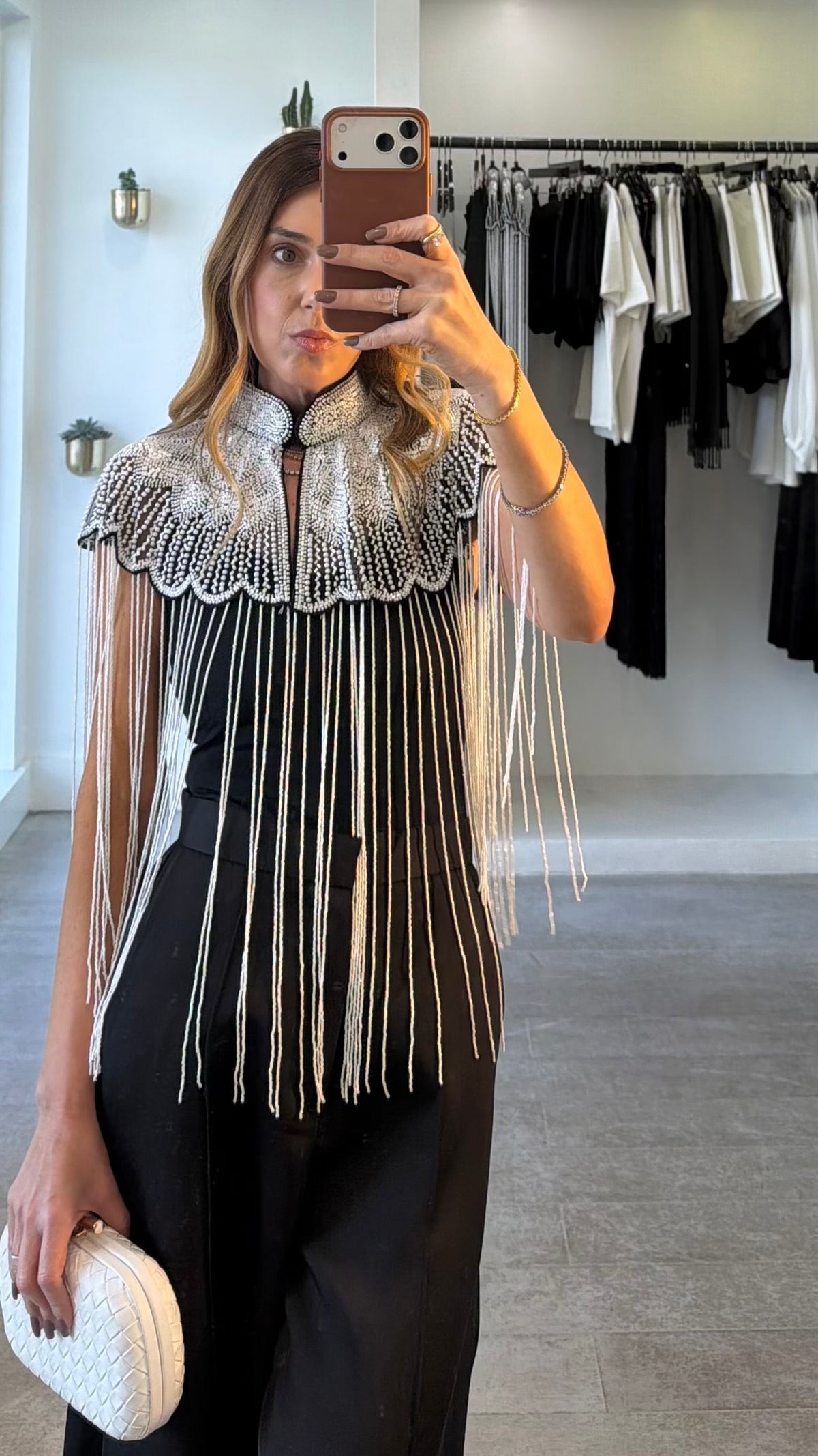 DIAMOND FRINGE CAPE