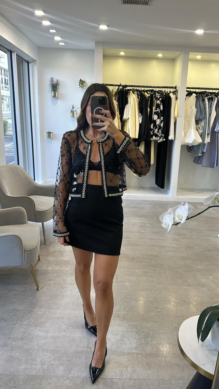 VELVET MINI SKIRT