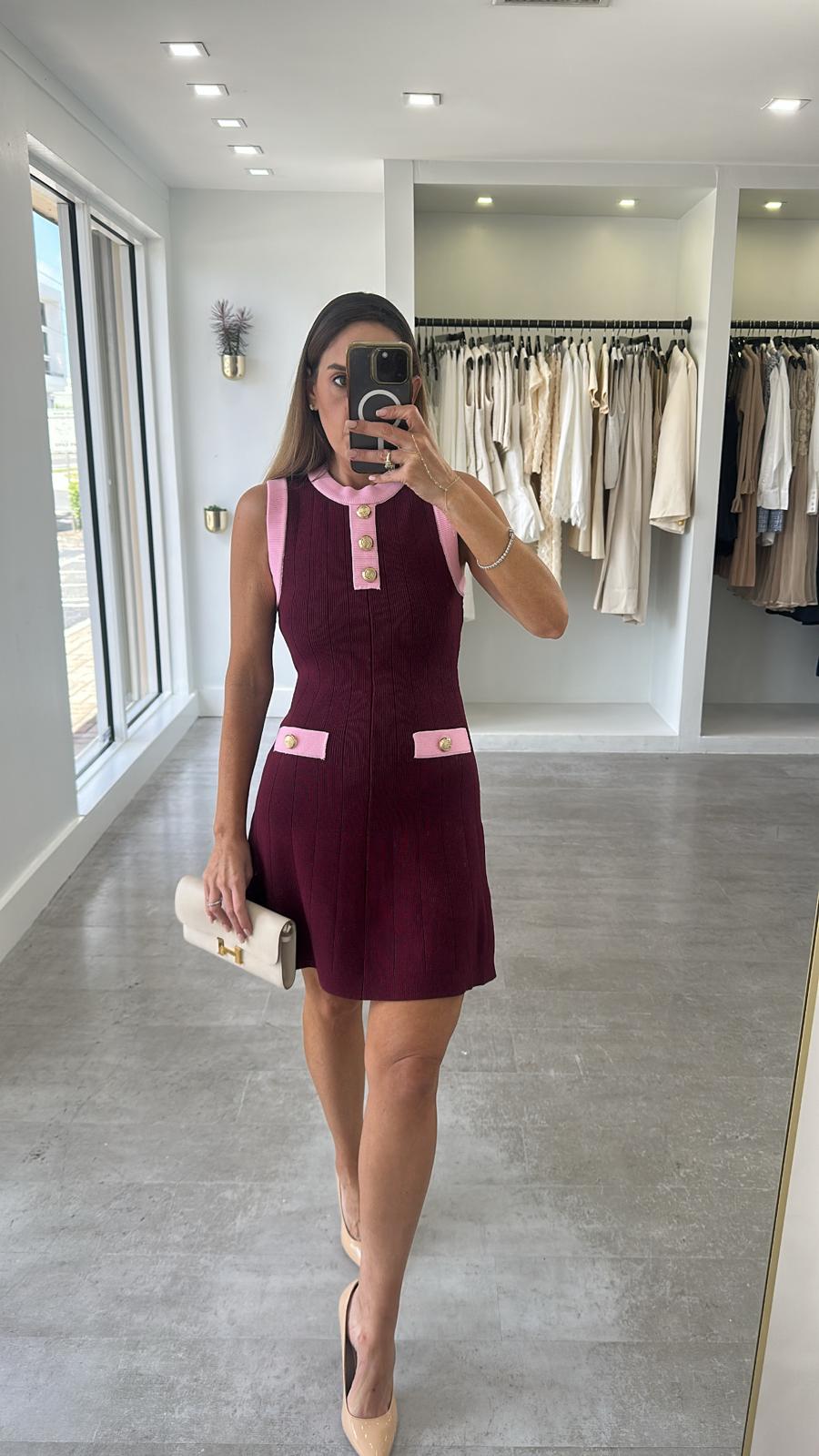 RASBERRY CONTRAST DRESS