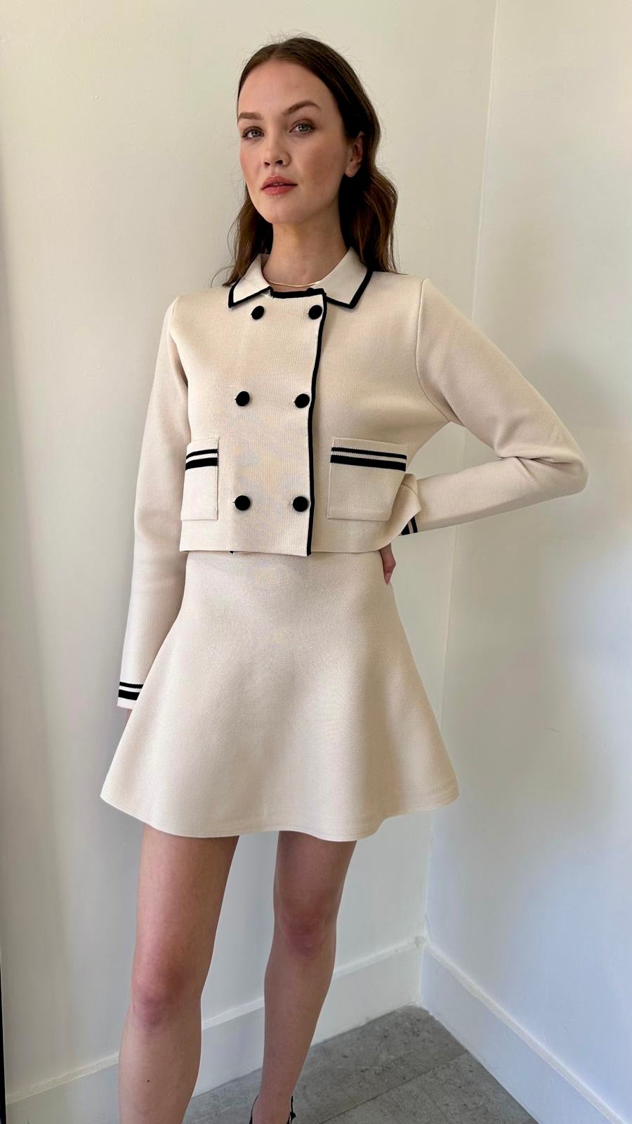 CONTRAST EDGE KNIT SET