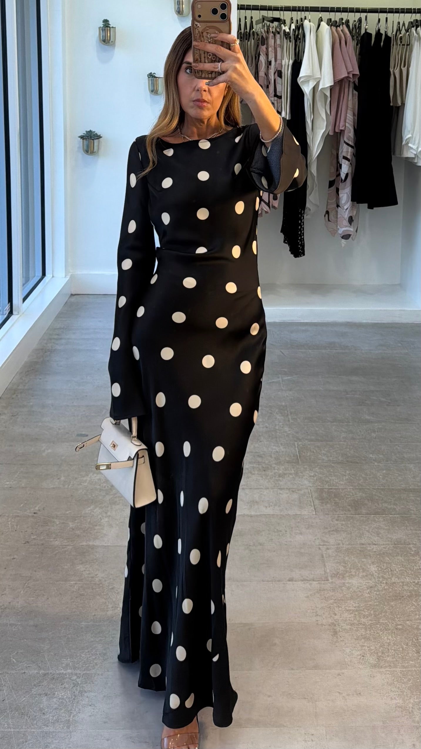POLKA SLEEVE DRESS