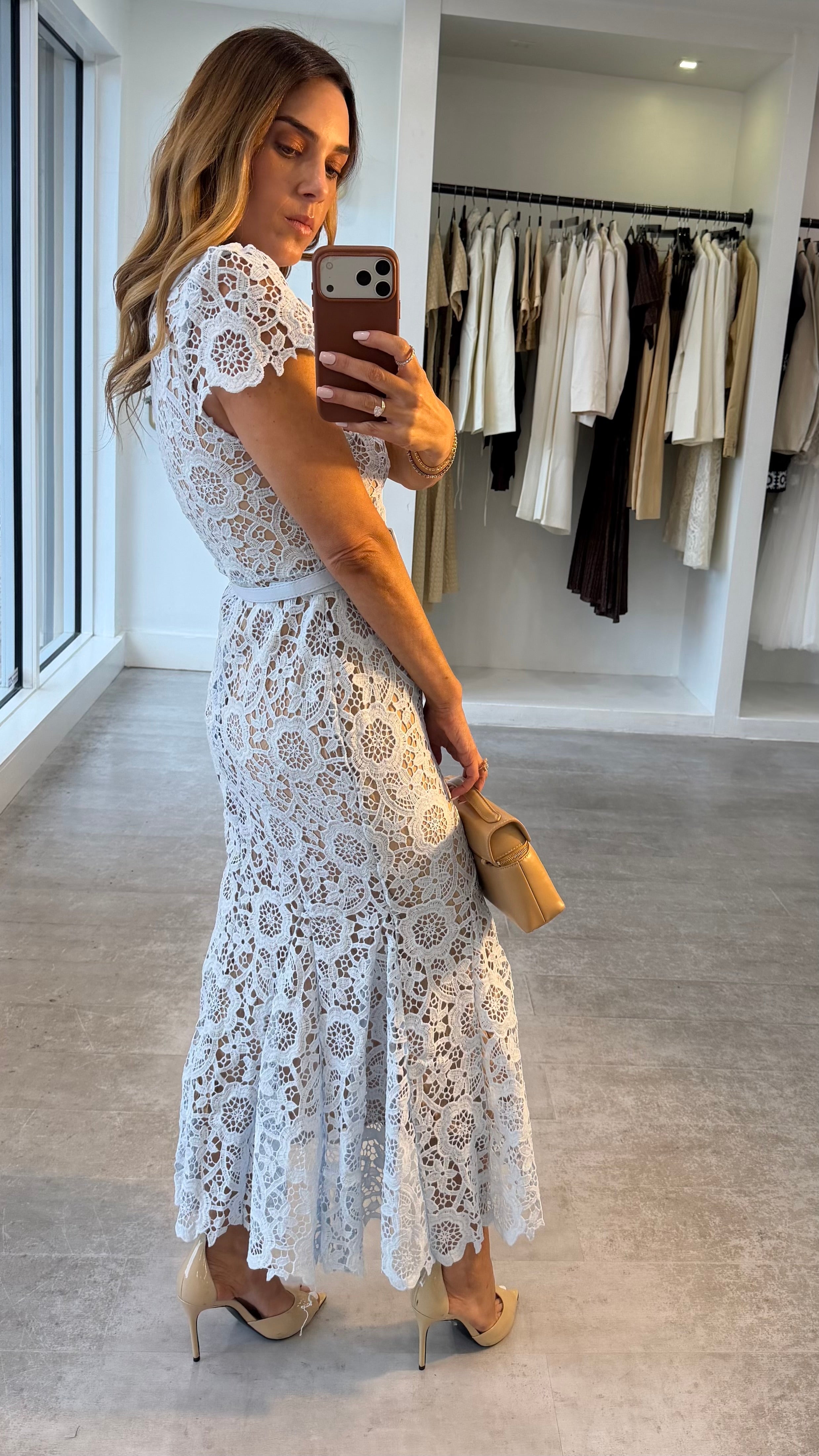 BLUE LACE COLLAR DRESS